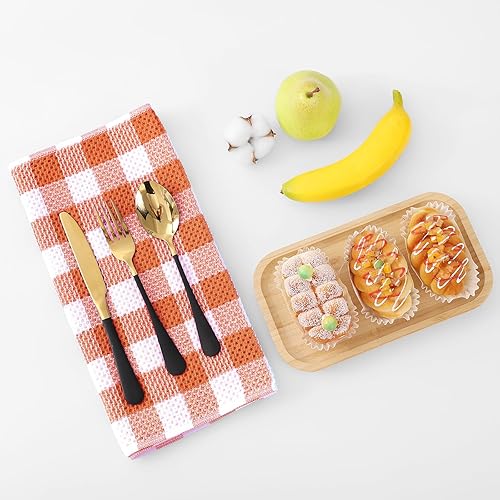 Miniatura 8 de homing Toallas de cocina 100% algodón, paquete de 6 paños de cocina de tejido gofre para secar platos, toallas de mano súper suaves y absorbentes,