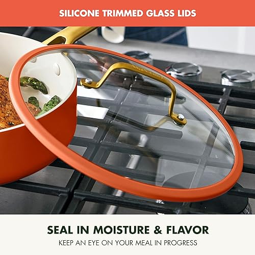 Miniatura 5 de GreenPan Juego de utensilios de cocina antiadherentes Reserve Pro de 10 piezas, cerámica certificada NSF, juego de ollas y sartenes anodizadas duras