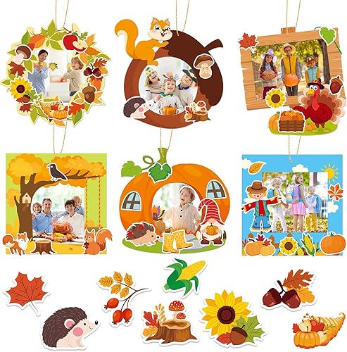 Miniatura 8 de NOVWANG Adornos de fotos de Navidad, 30 marcos de fotos colgantes de Navidad con 30 hojas de calcomanías, adornos de fotos, decoraciones de árbol de