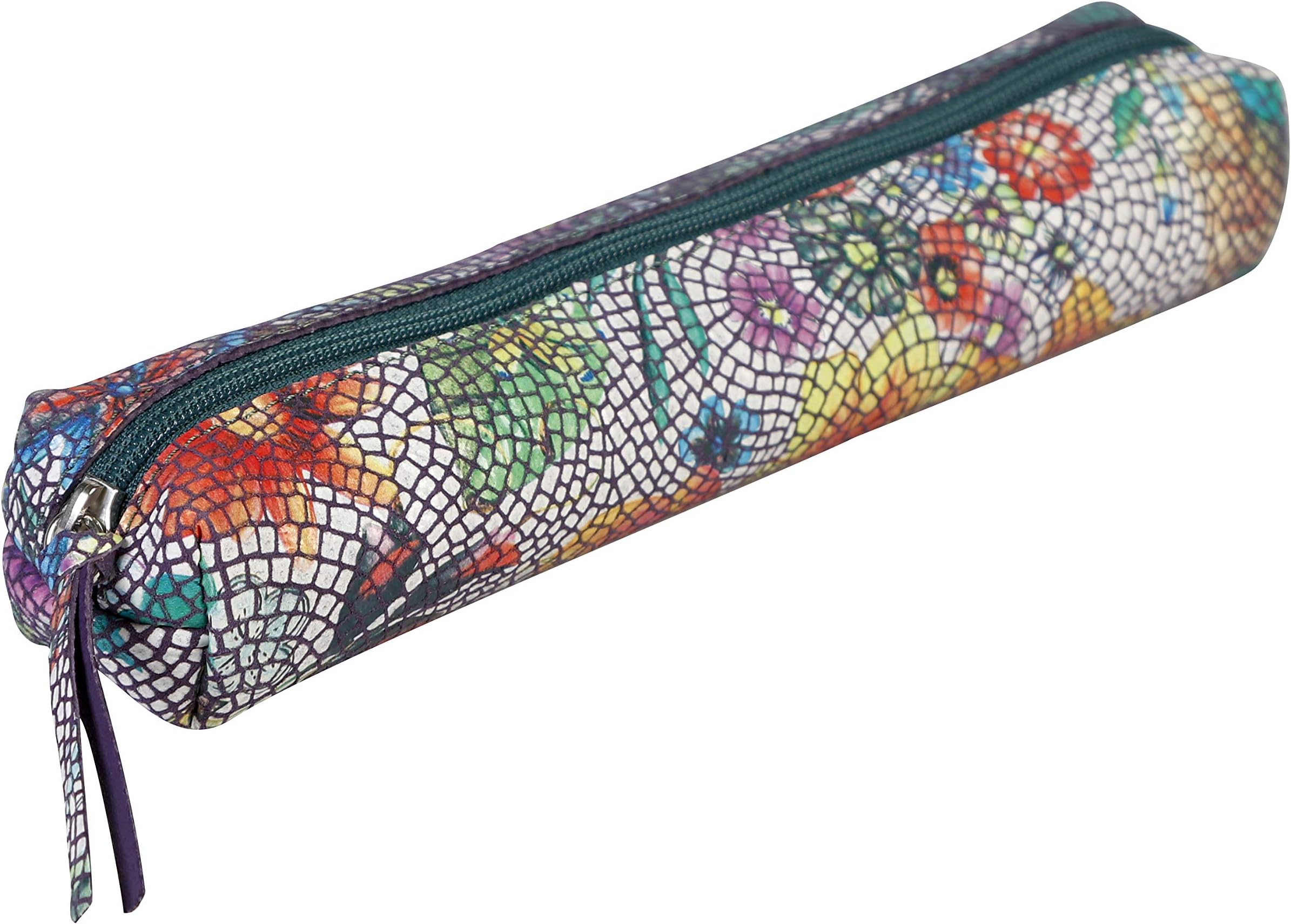 Clairefontaine Porte-Monnaie Cuir Agneau Lawrence Bleu Argent - 11,5x9,5 Cm
