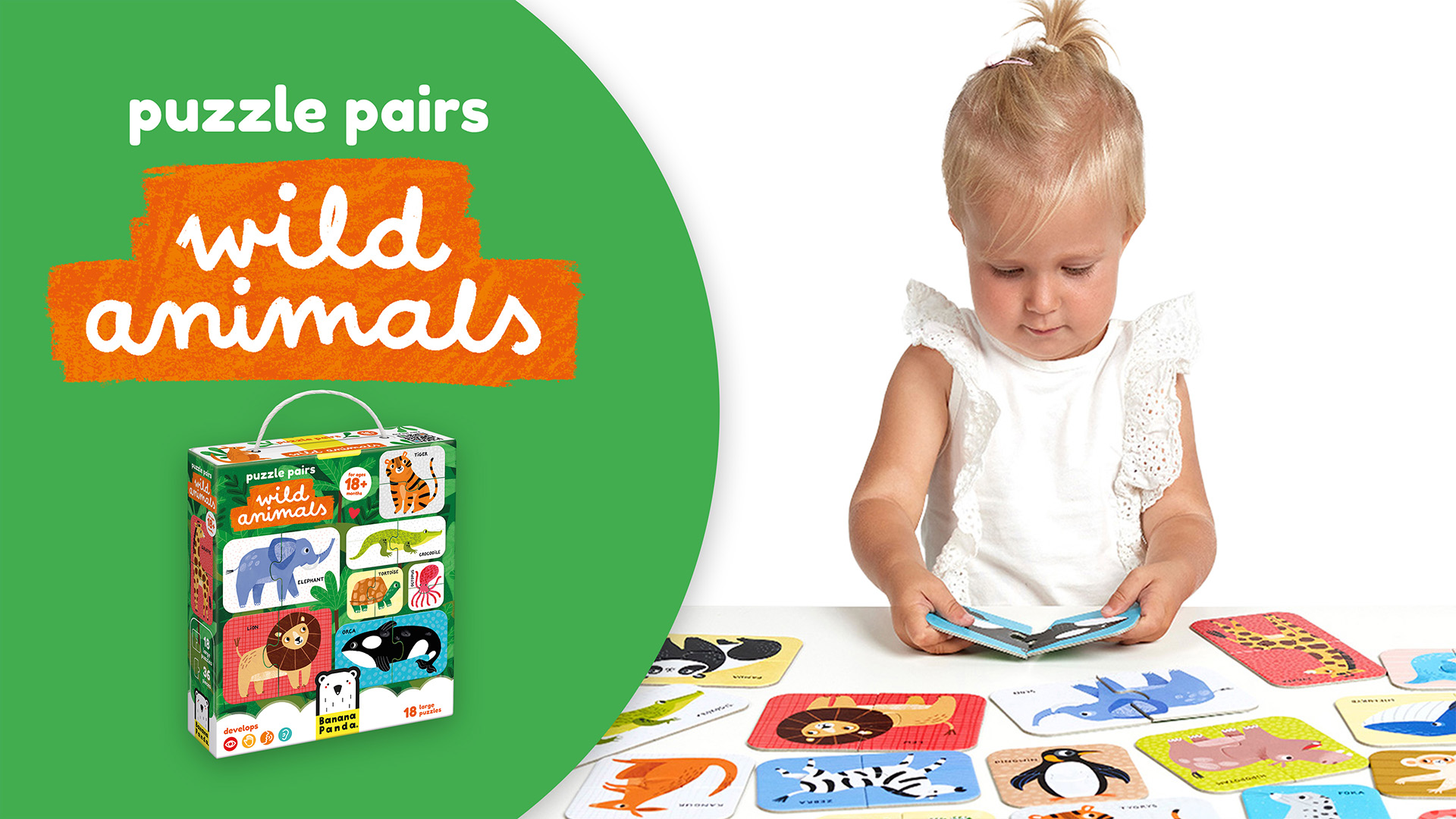 Amazon.com: Puzzle Pairs Wild Animals 18m+ Toddler Puzzle : Banana