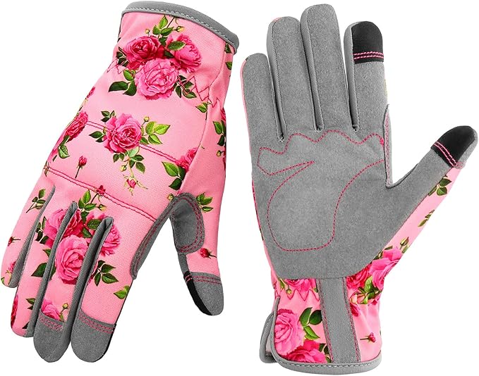 YRTSH Leather Gardening Gloves for Women, Flexible