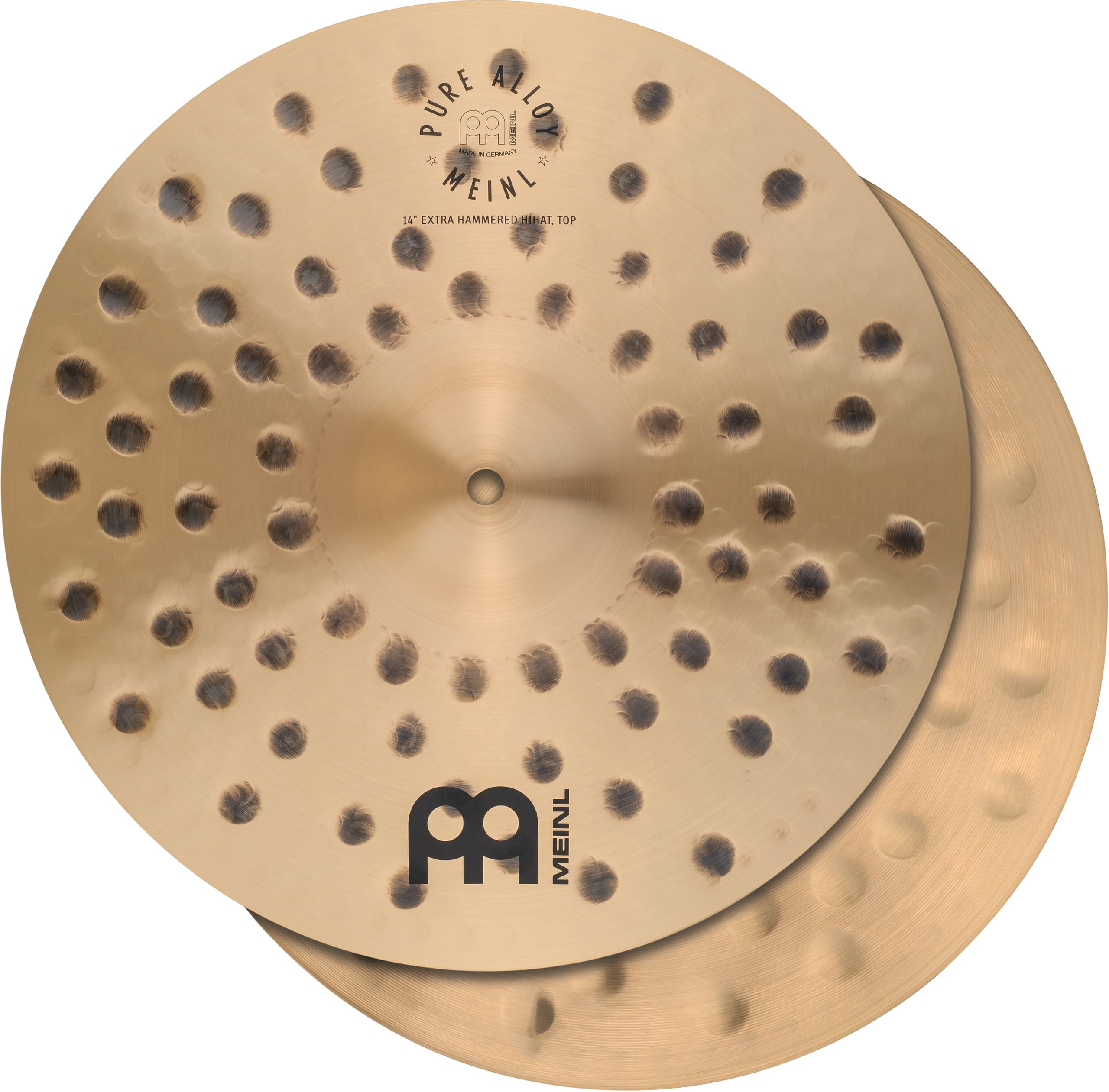 Meinl Cymbals Platillos Hihat extra martillados de aleación pura de 35,5 cm para tambores, par, fabricado en Alemania