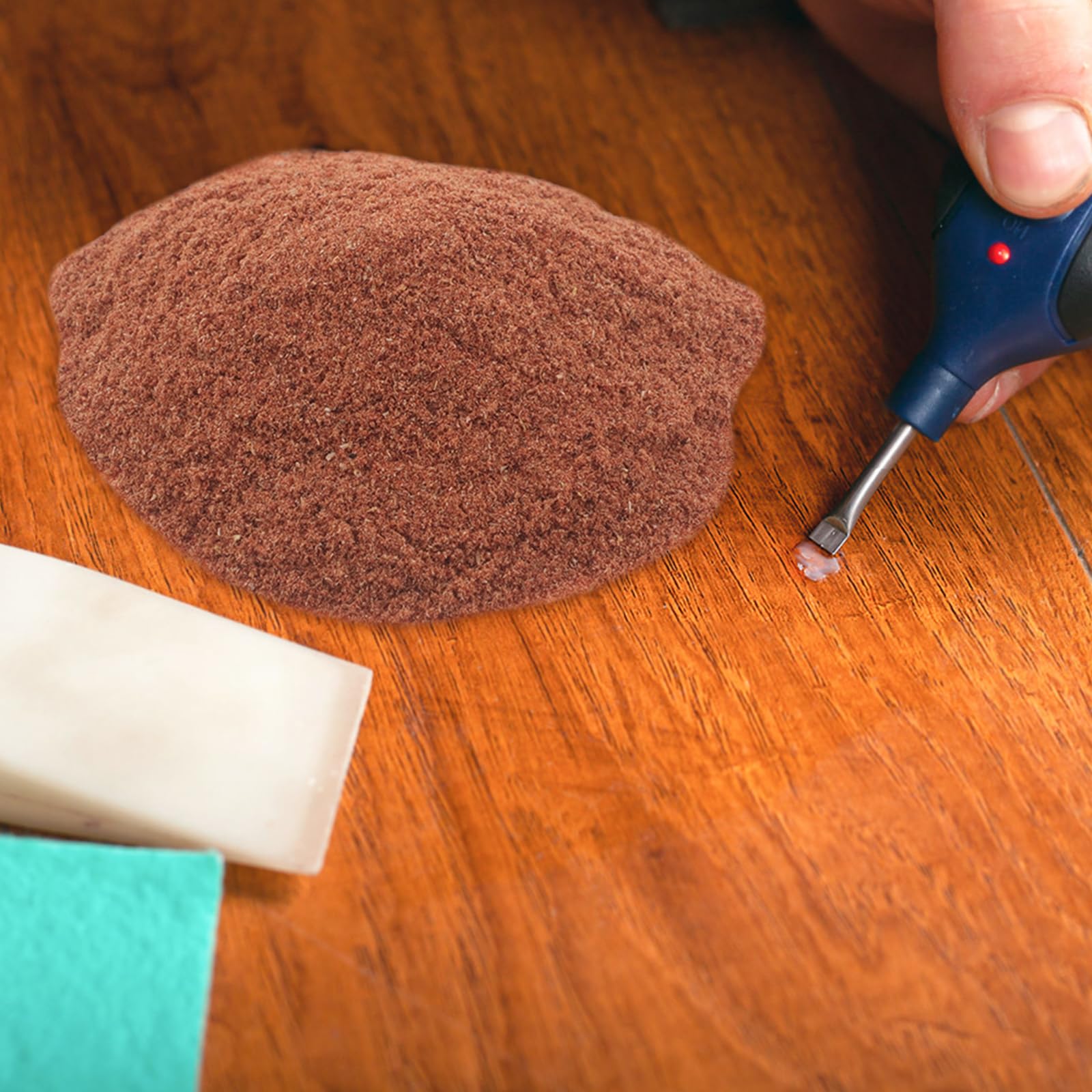 Veemoon Masilla de Madera en Polvo 500g para Reparación de Muebles de Secuoya, Relleno Reparador para Grietas y Agujeros, Kit de Restauración para Muebles y Pisos de Madera Roja, Uso