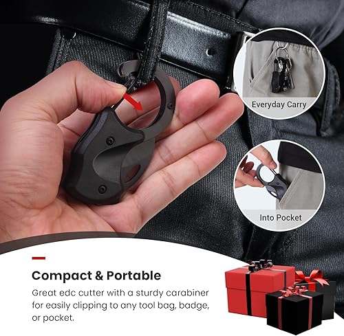 Vista 83 de Cuchillo de bolsillo pequeño de regalo para hombres, cortador de caja de llavero con hoja de 1.34 pulgadas, mini cuchillos plegables EDC