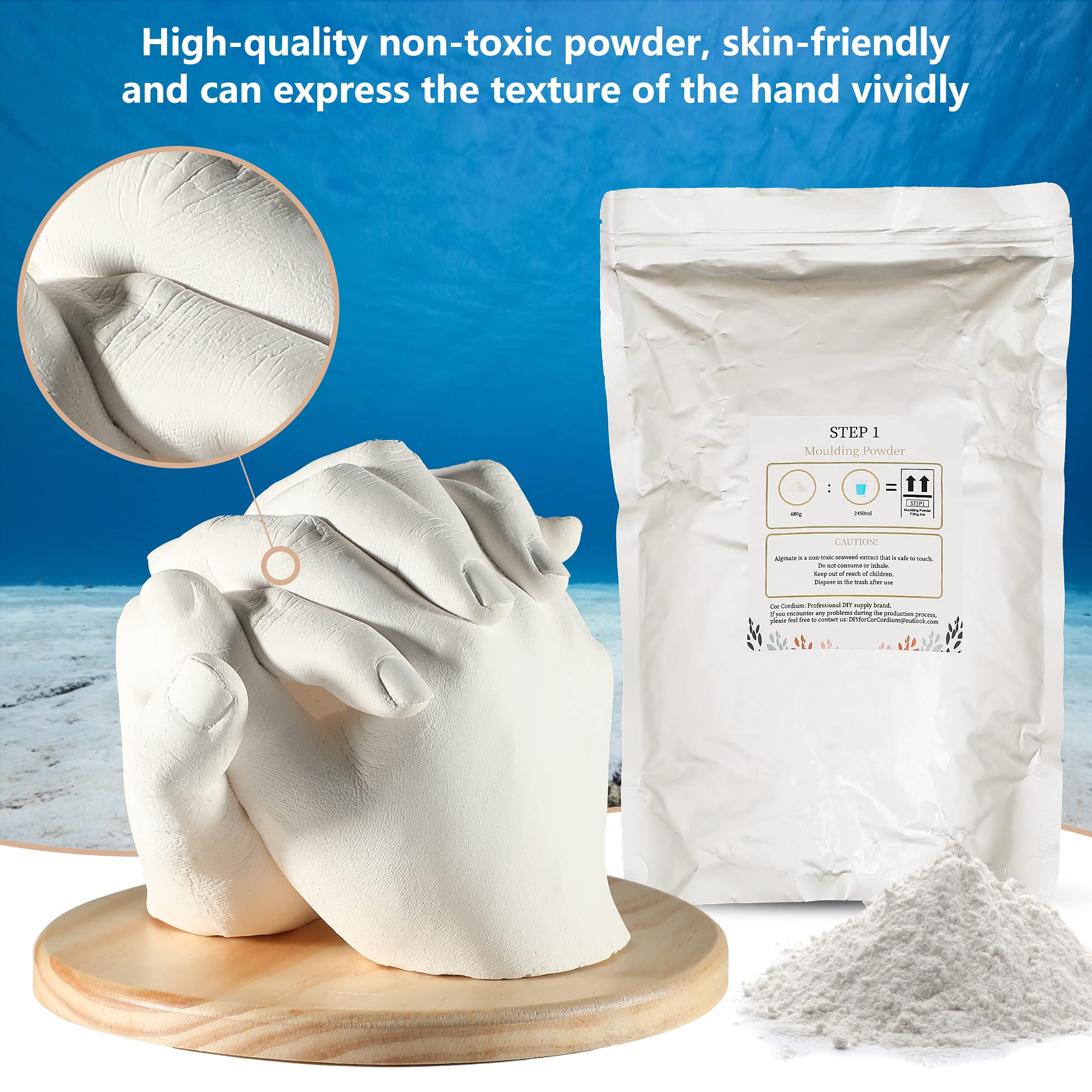 Anniversary GIF Couples Keepsake Hand Molds Casting Kit (34oz Large