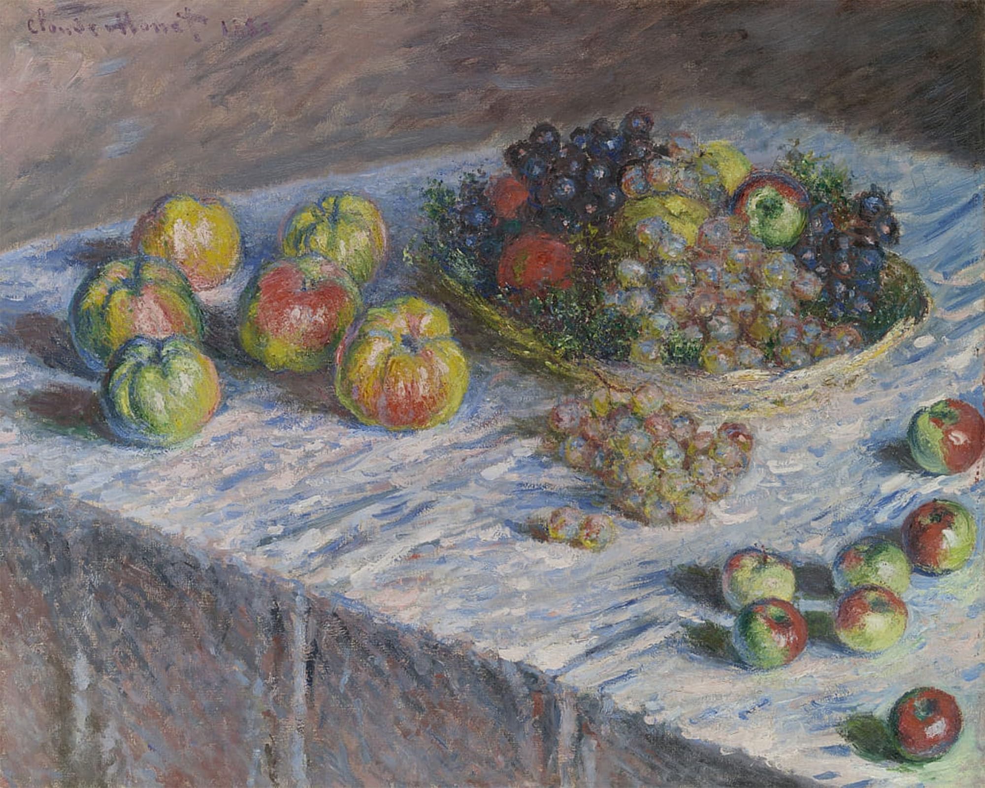 POSTERIIk Vintage Print Pop Art Landscape Artwork Apples and Grapes by Claude Monet Art Prints for Office Home Decor 60x90cm