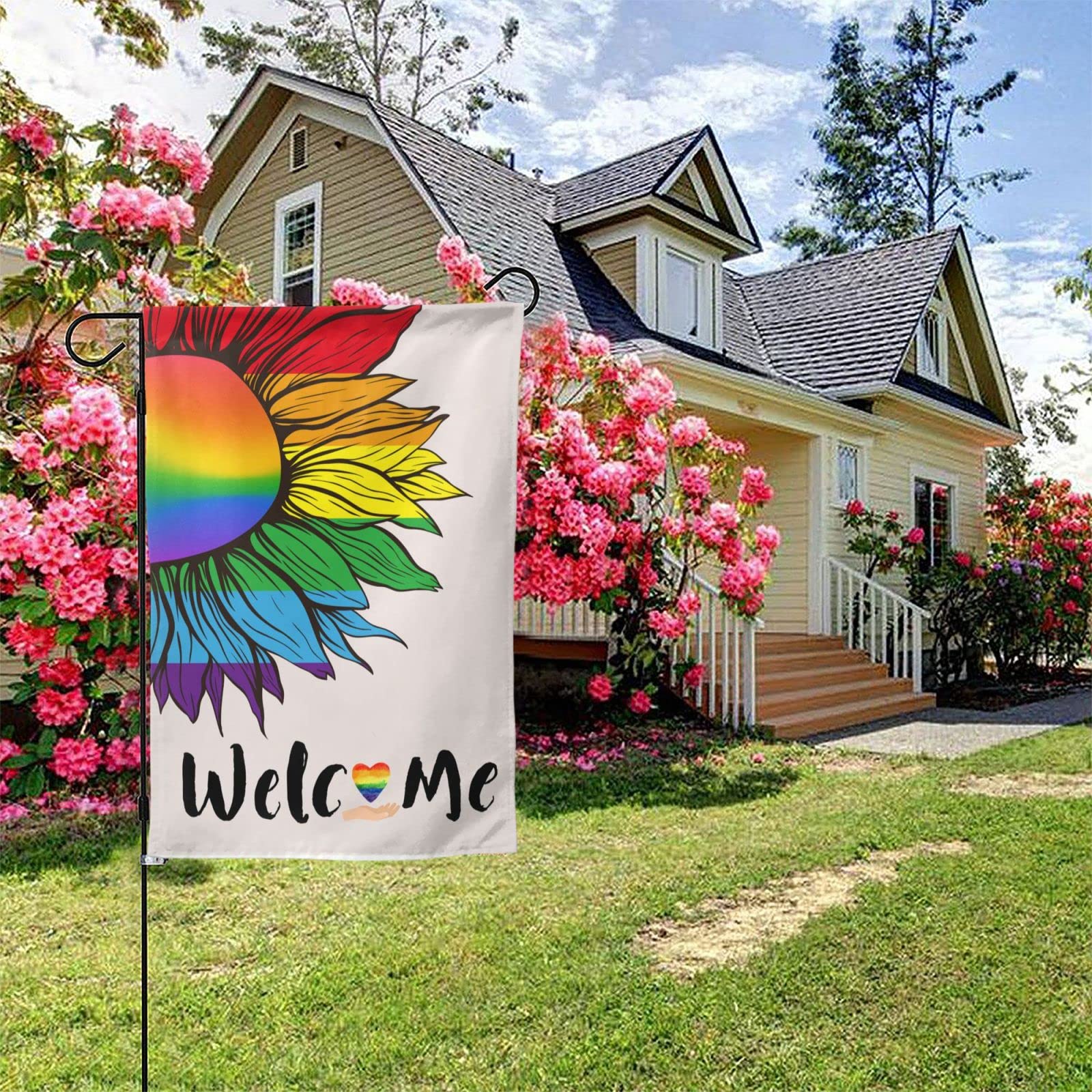 AVOIN Colorlife Drapeau De Jardin En Toile De Jute Arc-en-ciel 30,5 X 45,7 Cm Double Face à L'extérieur, Communauté LGBTQ Gay Lesbienne, Décoration