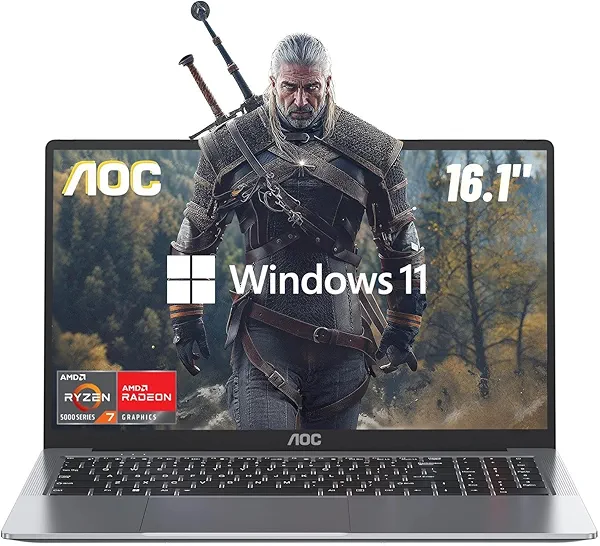 2025 AMD Gaming Laptop with Ryzen 7 5700U (8C/16T, Up to 4.3GHz) 16.1" FHD Display Laptop with Radeon RX Vega 8 Graphics Laptop 16GB RAM 512GB NVMe SSD, Win 11, WiFi 6, 53Wh Battery, HDMI, Webcam