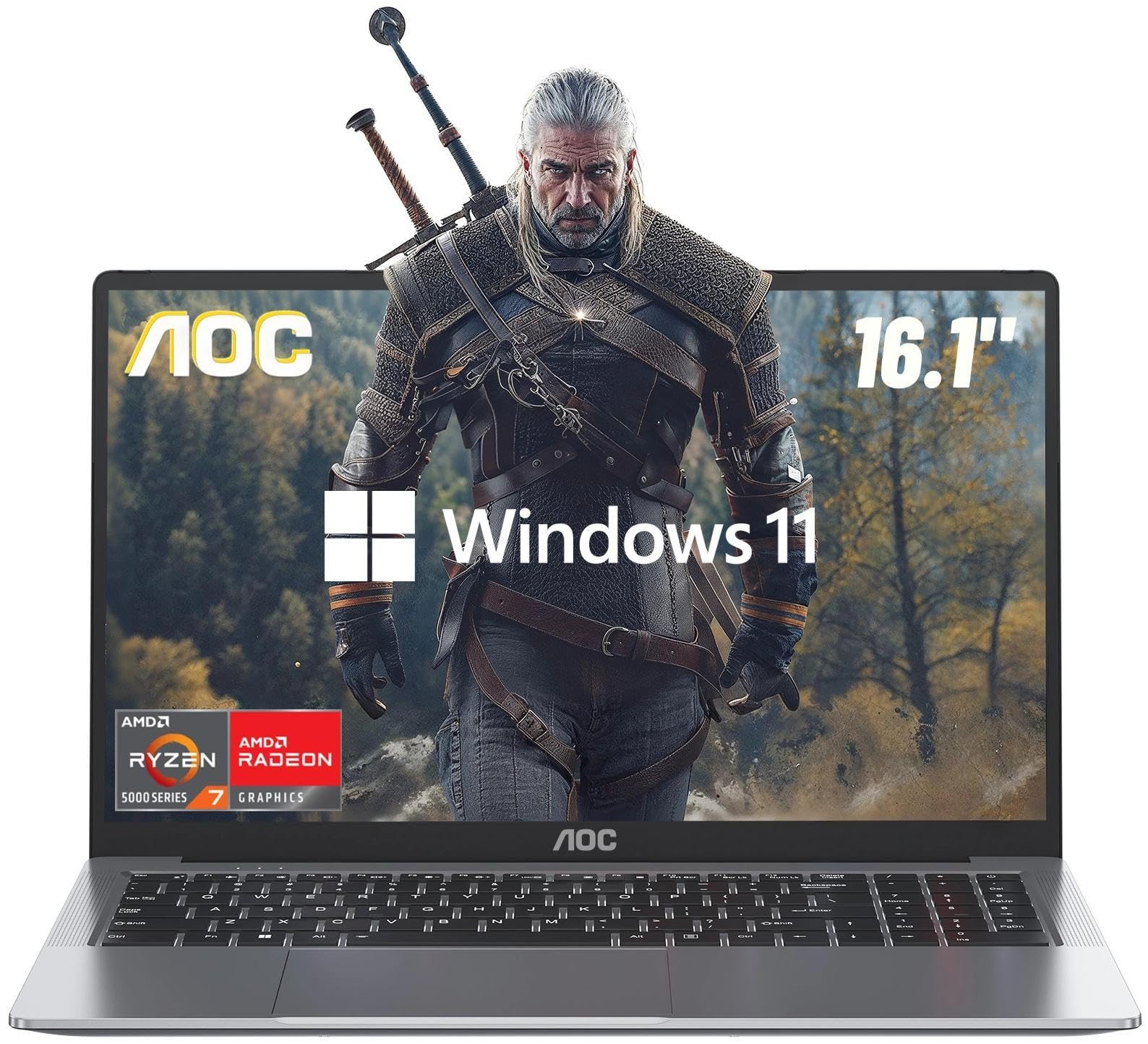 2025 Laptop with AMD Ryzen 7 5700U Processor(8C/16T, Up to 4.3GHz), 16.1“ FHD Display Laptop Computer with Backlit Keyboard, 16GB RAM 512GB NVMe SSD, WiFi 6, HDMI, USB3.2, Type-C, 53Wh