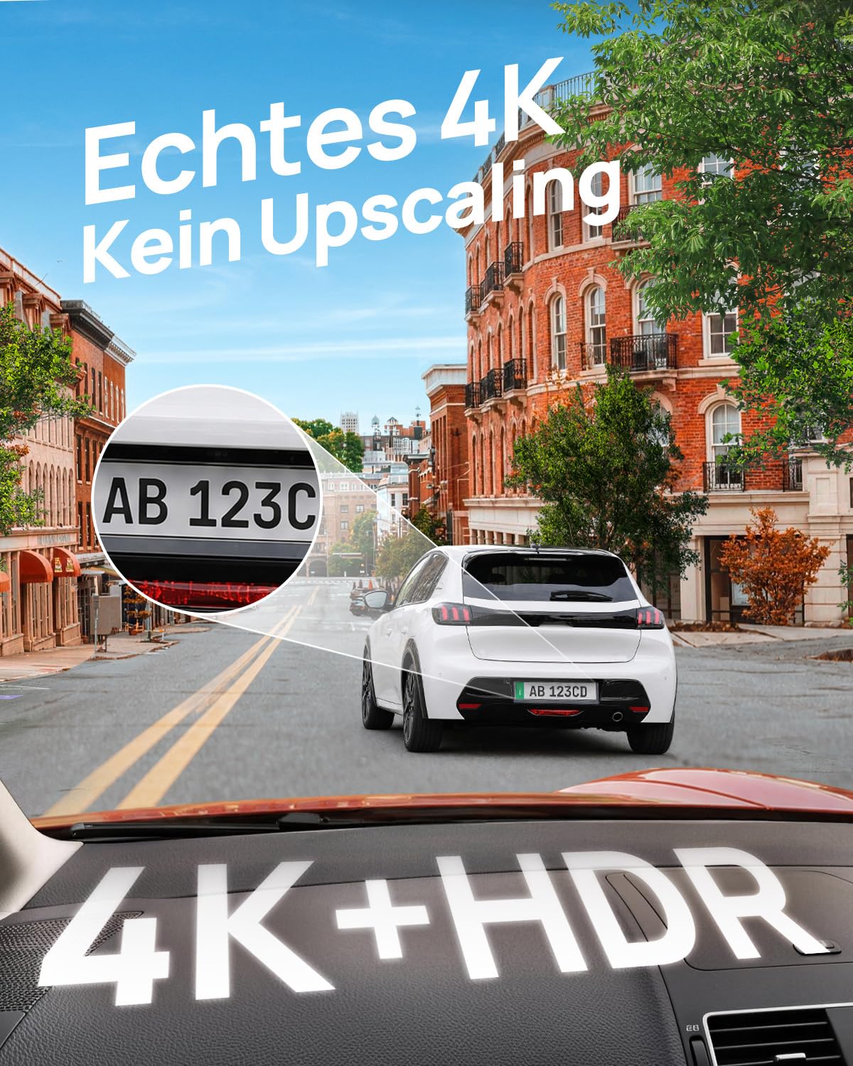 70mai Dashcam Auto Vorne A800 Nano, 4K Dashcam mit Smart HDR, APP & WiFi 6