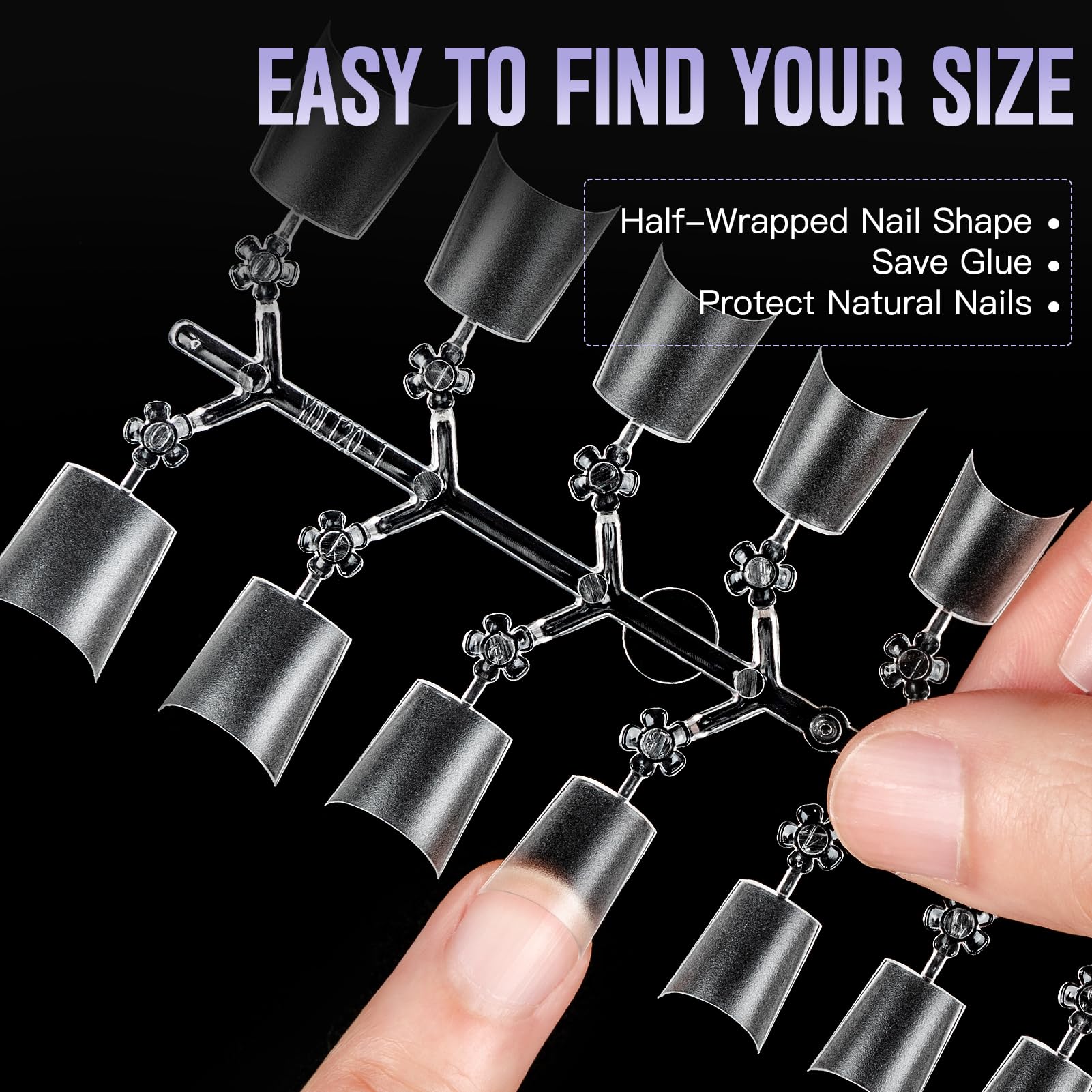 Kiiwah 300 Pcs Short Coffin False Nail Tips Kit - Image 4