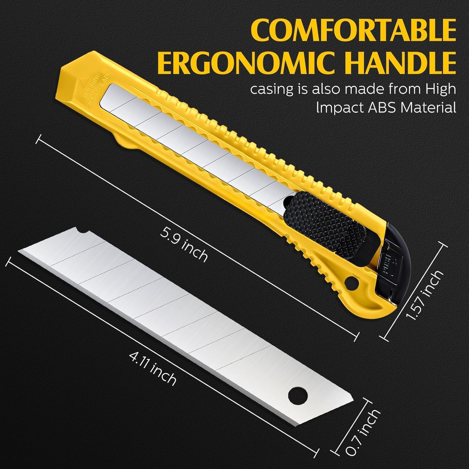 Box Cutter Retractable Utility Knife 18mm Wide Blade Razor Knife Plastic Cardboard Cutter for Office Art, Craft and Home Use (200 Pcs)
