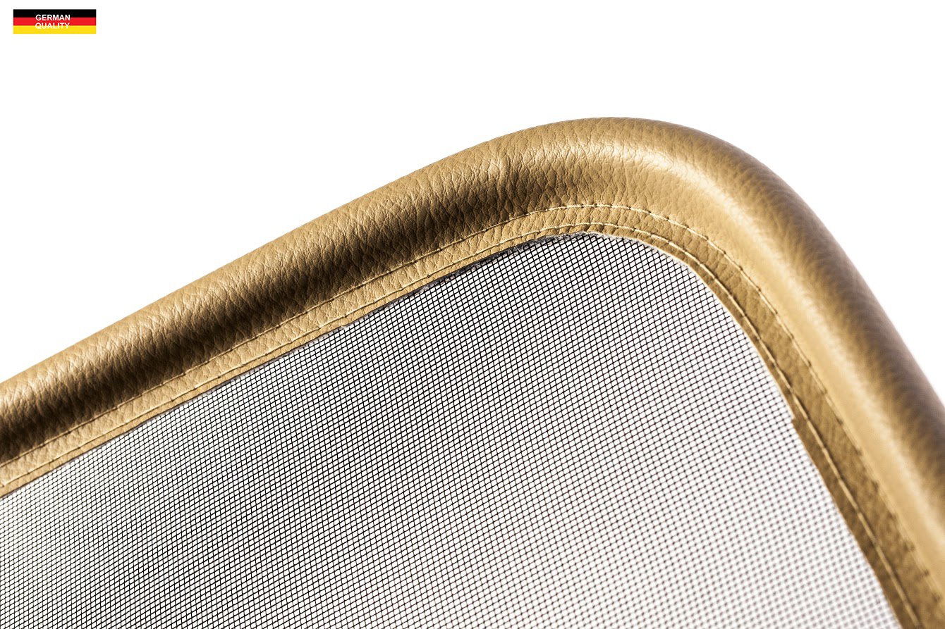 Windschott für Mercedes SL R107 2-Sitzer 1971-1989 - Klappbar - mit Schnellverschluss – Beige | Windabweiser | Windblocker | Wind Deflector