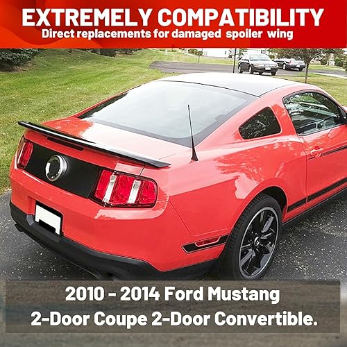 Miniatura 2 de ECOTRIC Alerón trasero para maletero compatible con Ford Mustang Coupé Shelby GT500 estilo negro sin pintar 2010-2014