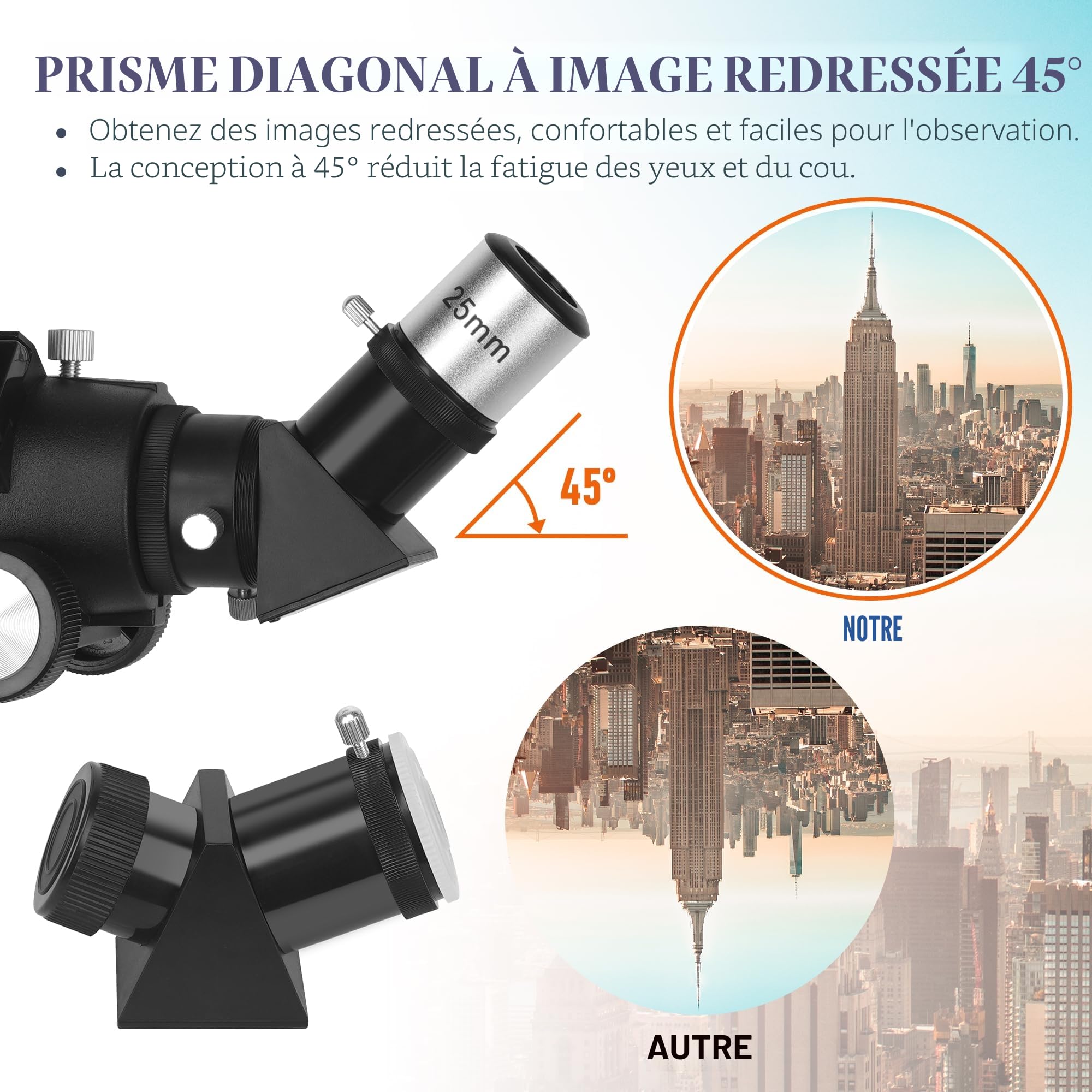 MEEZAA Télescope, Télescope Astronomique Adultes, 80/600mm Réfracteur Télescopes pour Enfants et Débutants, Portable et Puissant 24x-180x avec Adaptateur Téléphone, Trépied et Sac - Observer la Lune