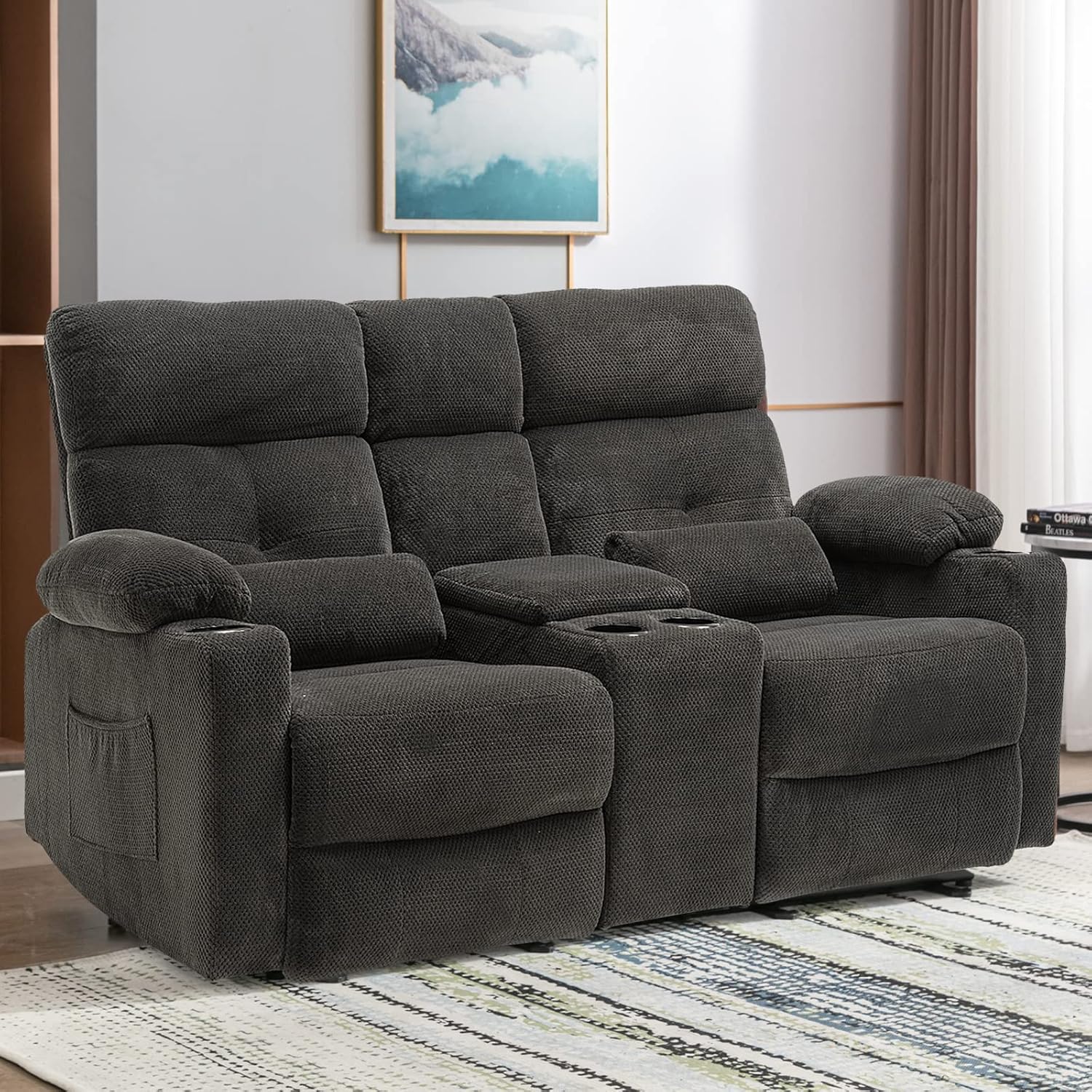Consofa Loveseat Recliner, Power Reclining Loveseat with