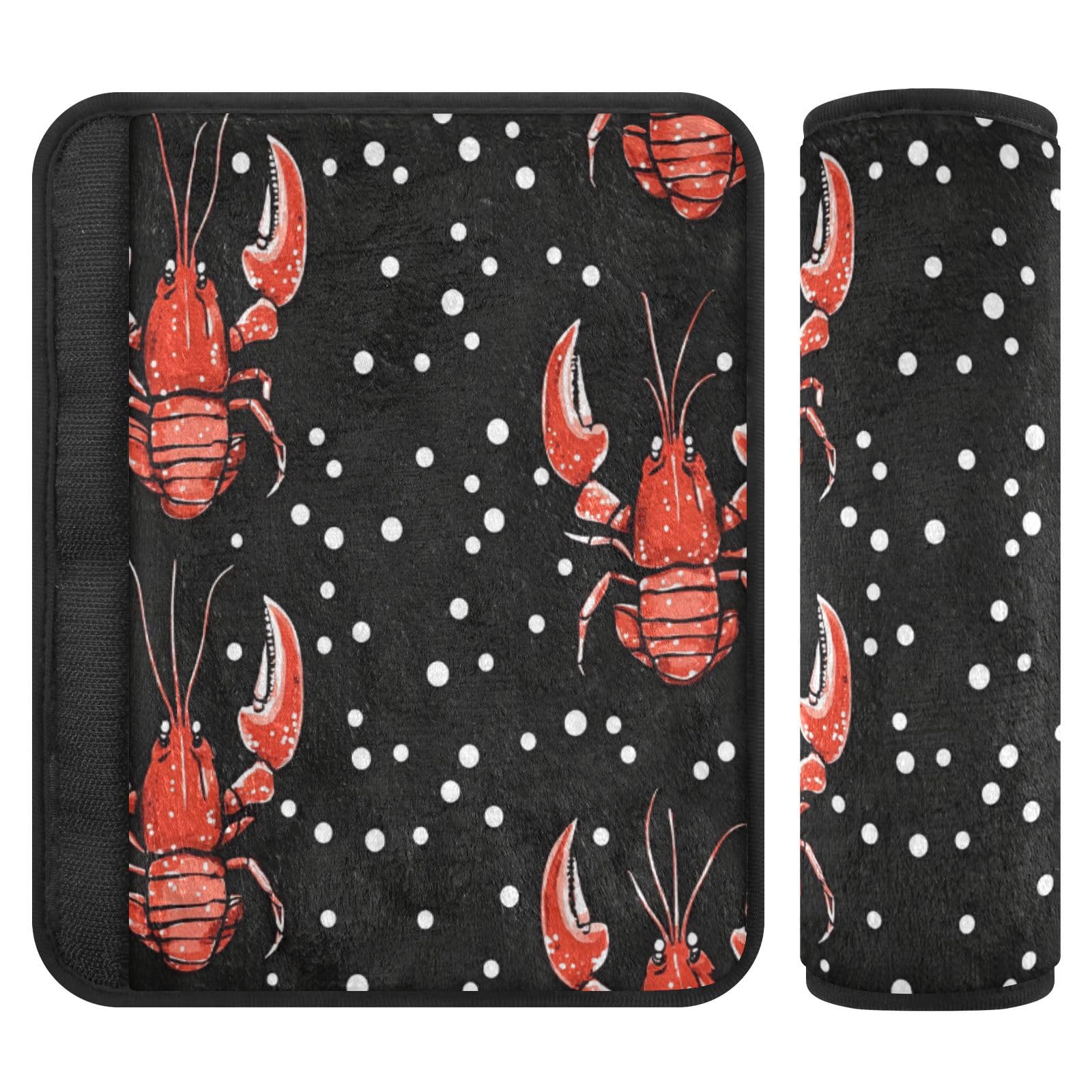 Seat Belt Covers 2 Pack Red Lobsters Car Seat Strap Covers Super Soft Dots Car Seat Neck Cover for Boys Girls Adults Babies S