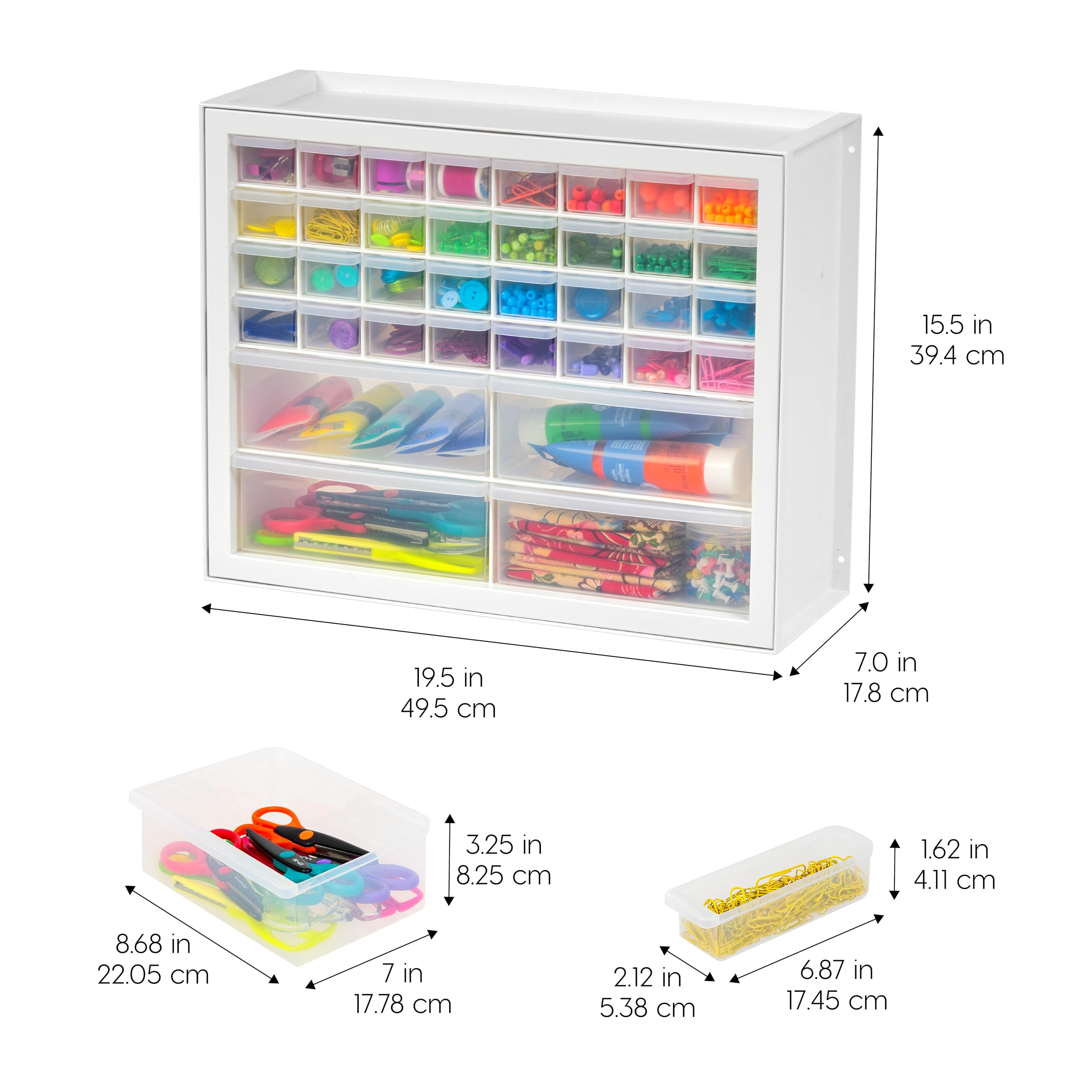 IRIS Organizzatore per viti USA, organizer per ferramenta, armadio con 36 cassetti, cassetto in plastica per artigianato di ferramenta, piccole parti, dadi e bulloni, per riporre attrezzi, album di