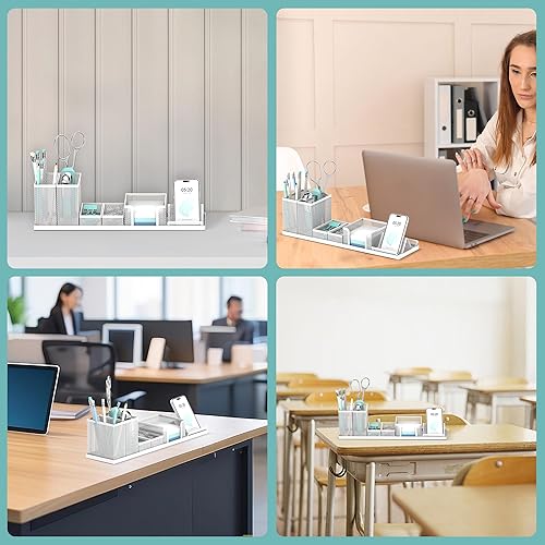 Miniatura 7 de SUPEASY Organizadores de escritorio y accesorios para organización de suministros de oficina con 6 compartimentos, organizador de escritorio con