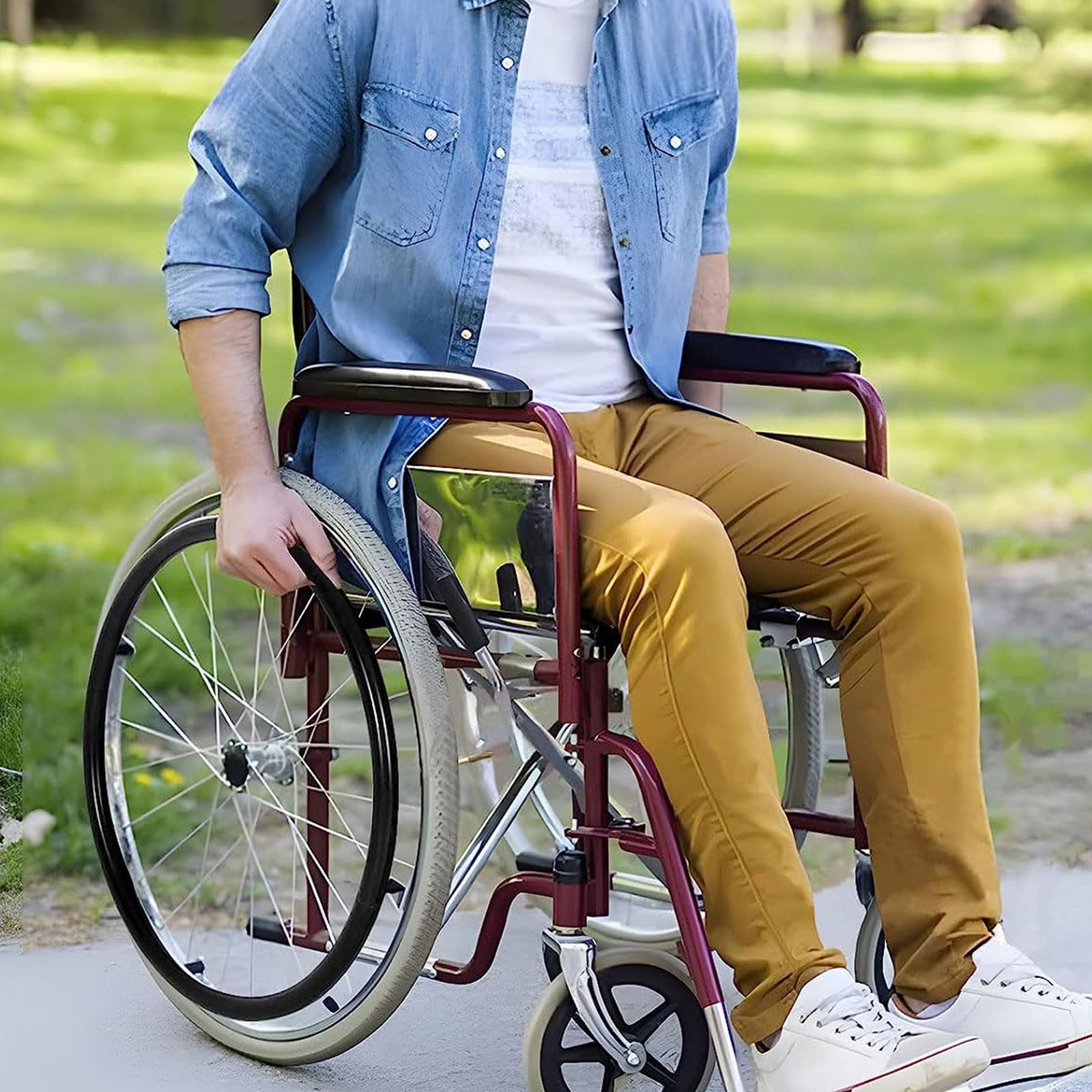 Wheelchair Cover - Fundas antideslizantes para llantas de silla de ruedas de 61 cm, 1 par de fundas protectoras para empujar la mano, accesorio duradero para silla de ruedas traseras