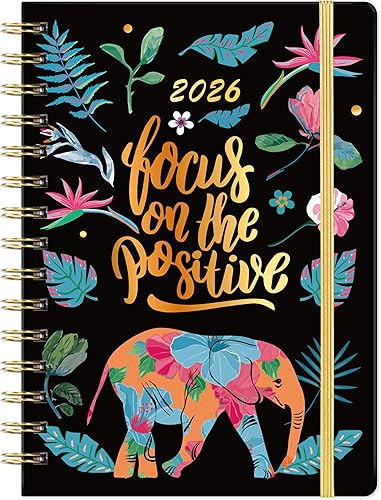 Agenda 2025 – Agenda semanal y mensual 2025 con pestañas mensuales, enero 2025 a diciembre 2025, 6.3 x 8.4 pulgadas, tapa dura flexible con papel