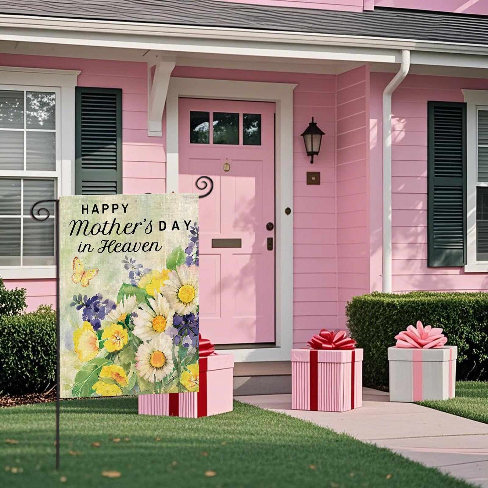 Louise Maelys Drapeau De Jardin Double Face En Toile De Jute Pour