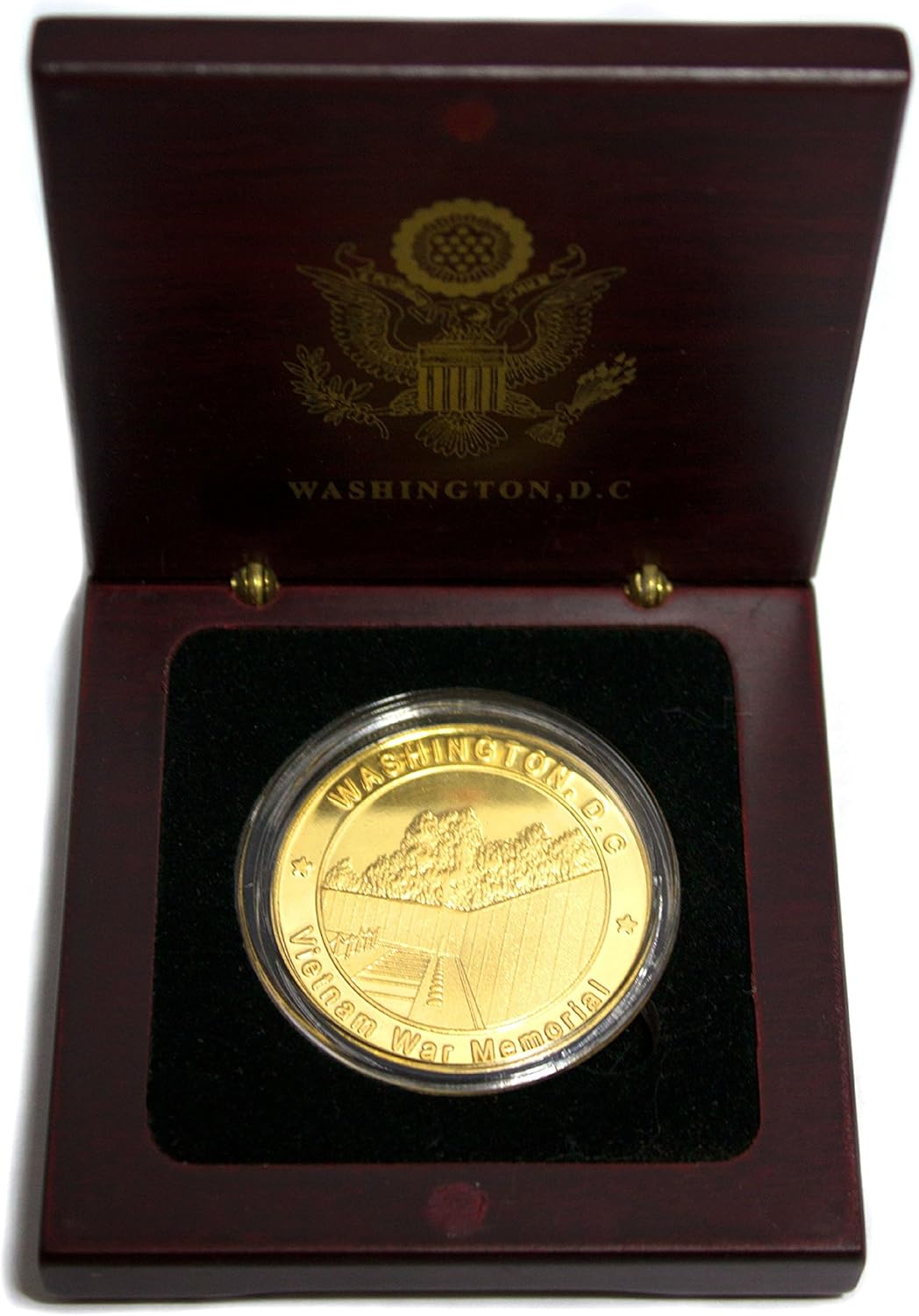 Vietnam War Memorial Coin in Wood Box Thumbnail
