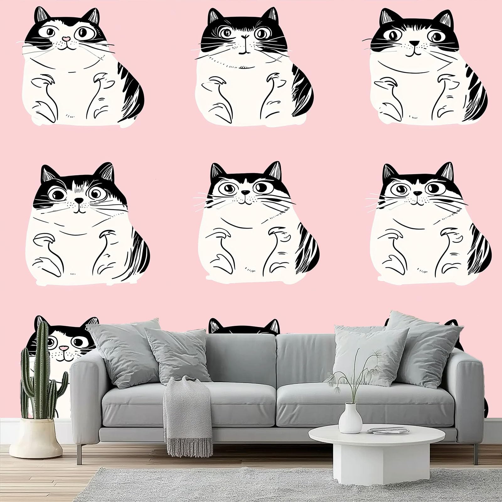 Fotomural de 250 x 175 cm en tejido no tejido con diseño de felinos y acabado de alta densidad