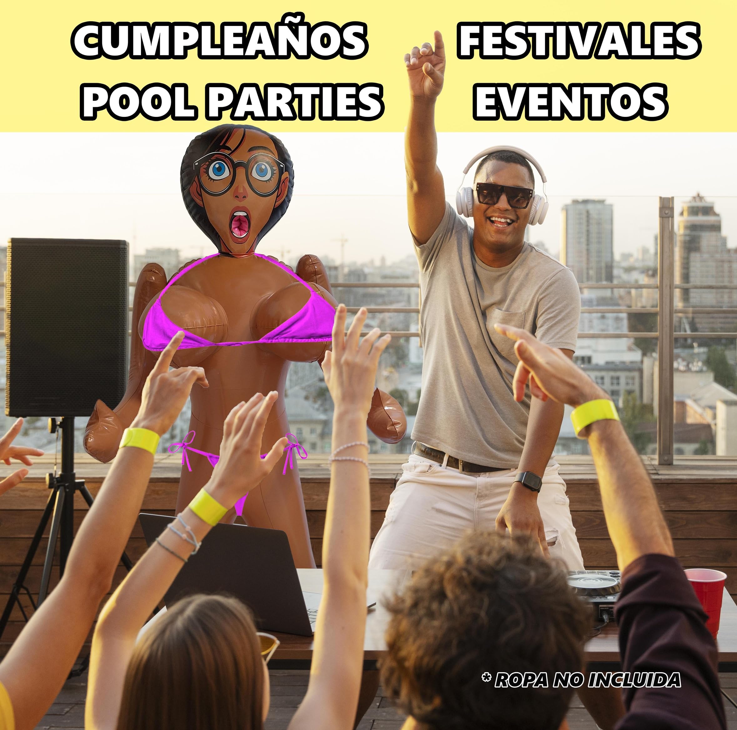 Muñeca Hinchable para Despedida de Soltero - Muñeca Inflable para Despedida Soltera, Fiestas y Photocall Bodas - 150 cm