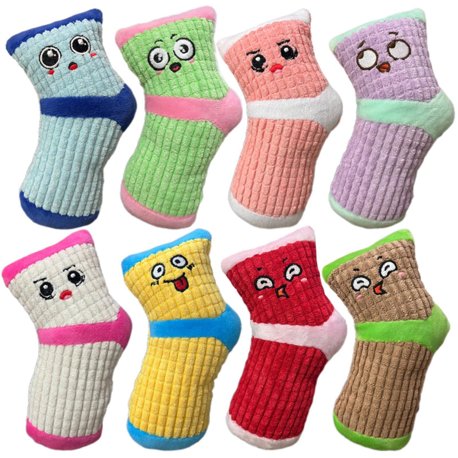 BESPORTBLE 3er Set Hundespielzeug Plüsch Socken – Interaktiv Mit Quietscher | Robustes Kauspielzeug