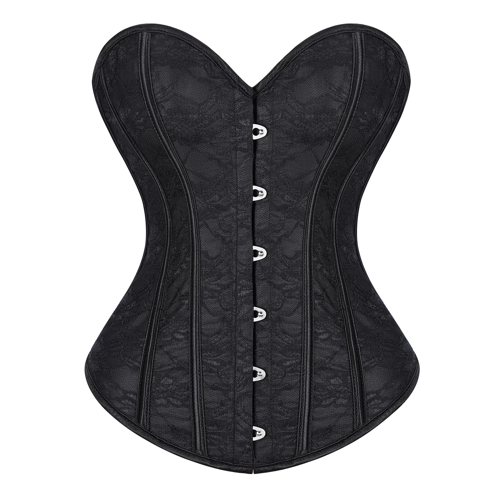 JASGOOD Corset pour femme - Bustier à lacets jacquard - Lingerie d'Halloween