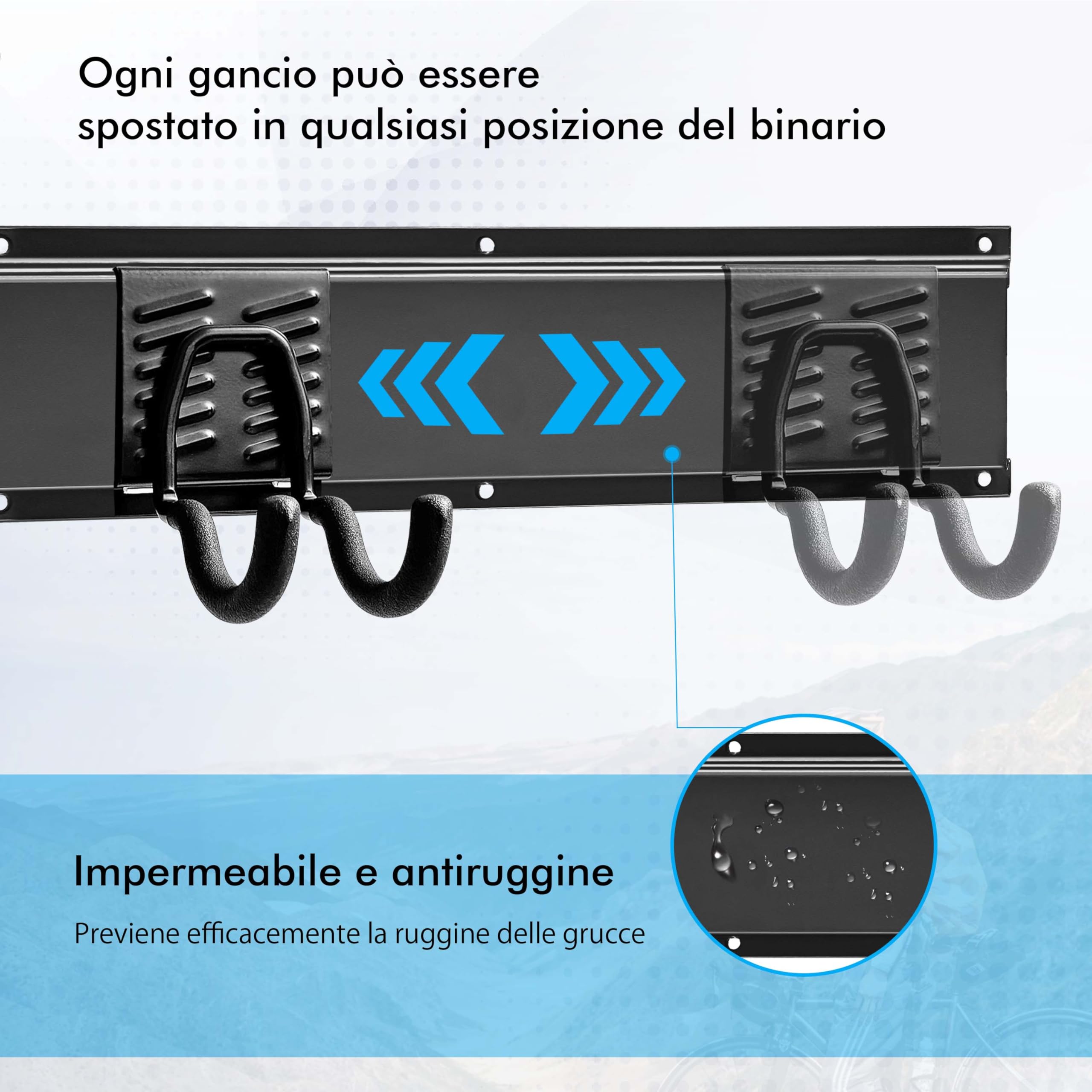 Mimoke Supporto da parete per garage e giardino, organizer per utensili con diversi ganci per attrezzi da giardino, elettroutensili e altro (5 pannelli con 15 ganci)