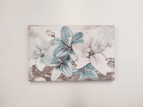 Miniatura 4 de UW UNIWARE THE NAME YOU TRUST 24"x 16" (60 x 40 cm) Concise Modern Design Wood Art Wall PaintingHome Decor made in Italy (Flower2, 24" x 16" (60 x