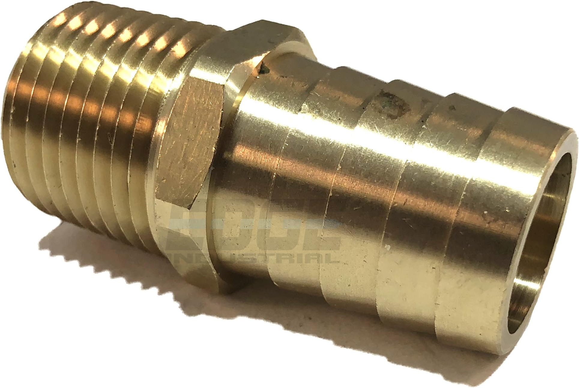 3/4" Hose ID to 1/2" Male NPT MNPT Straight Brass Fitting Fuel / AIR / Water / Oil / Gas / WOG (Qty 1)