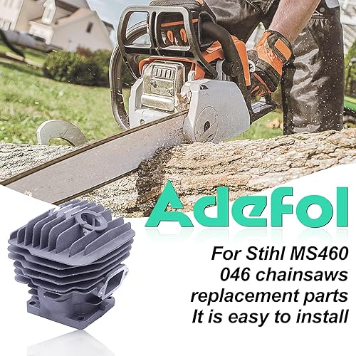 Miniatura 2 de Adefol Kit de pistón de cilindro de 2.047 in para Stihl MS460 046 Pieza de repuesto de motosierra con cojinete de aguja, línea de filtro de