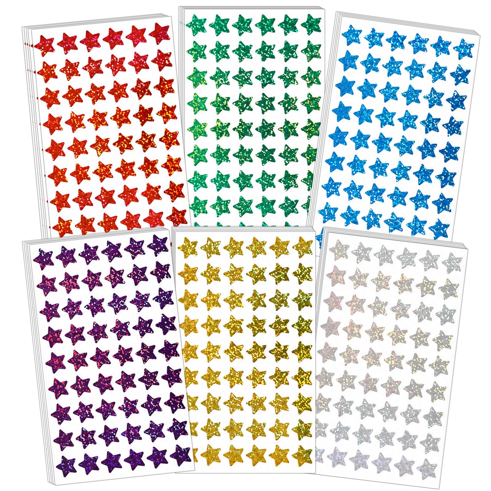 3240 PCS Small Star Stickers for Kids Reward, Holographic Star Sticker