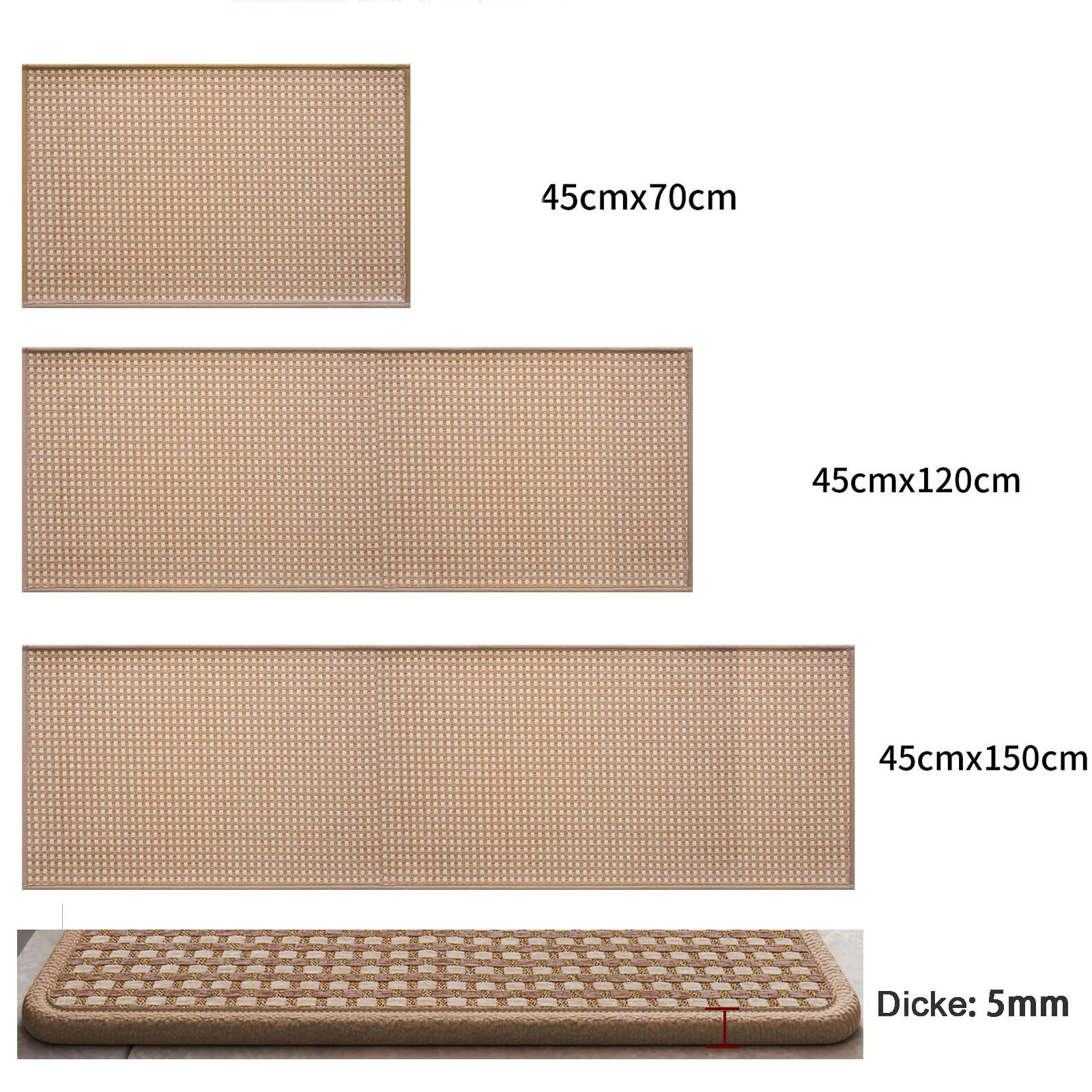 43x150cm Tapis Cuisine Devant Evier, Tapis de Cuisine Antidérapant et Lavable, Tapis de Couloir Long Absorbant pour Manger, Couloir, Buanderie, Chambre, Passage （Brun）