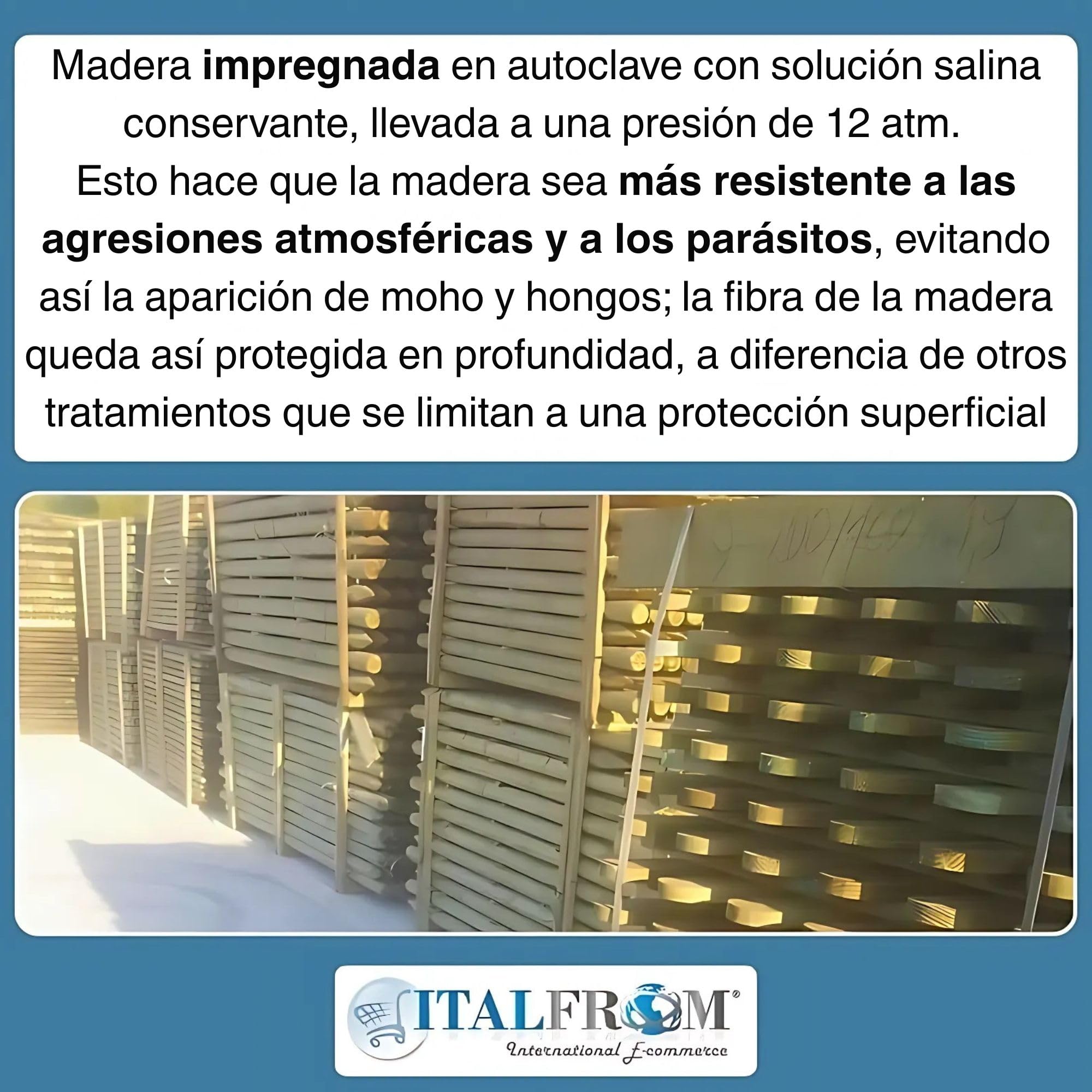 ITALFROM - Valla Jardin Exterior Madera de Pino (200x80) Cerramiento Jardin Exterior Paneles Fabricado en Material Sólido y Robusto Impregnado en Autoclave, Pintable