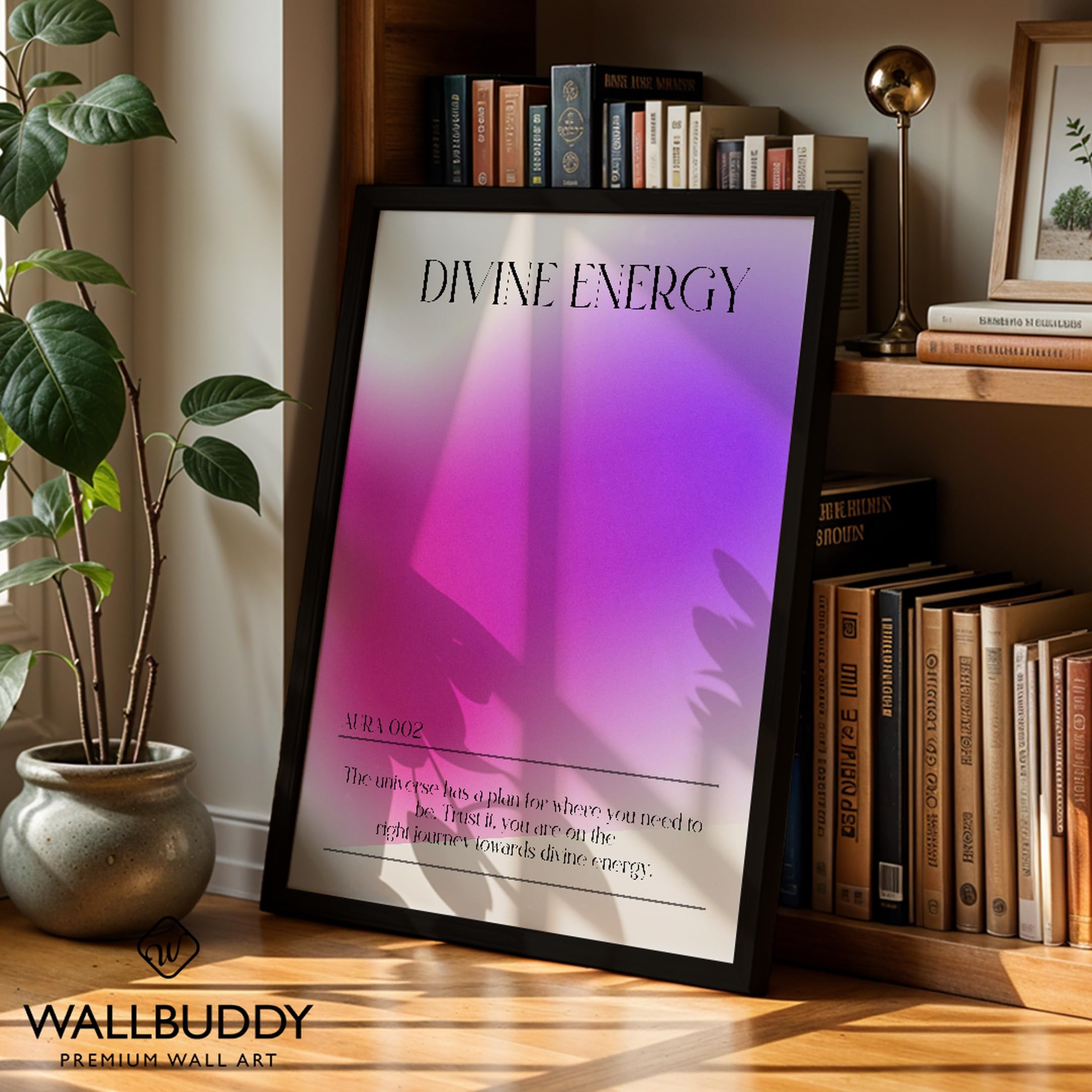 Wallbuddy Stampa d'Arte Mura Gradient Energetico (30 x 40 cm, Cornice nera)