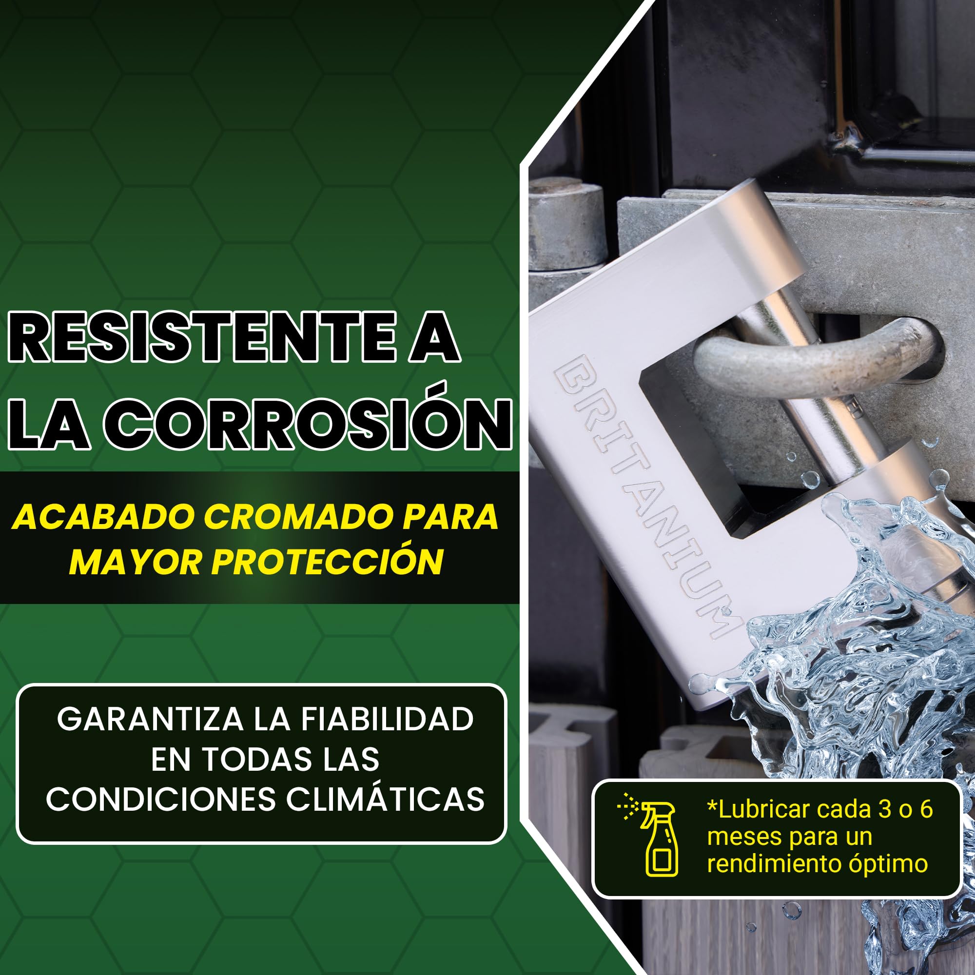BRB80 Candado seguridad con 5 llaves,Arco resistente a cortes de 13 mm, resistente a la intemperie,Candado seguridad exterior para contenedores, garajes