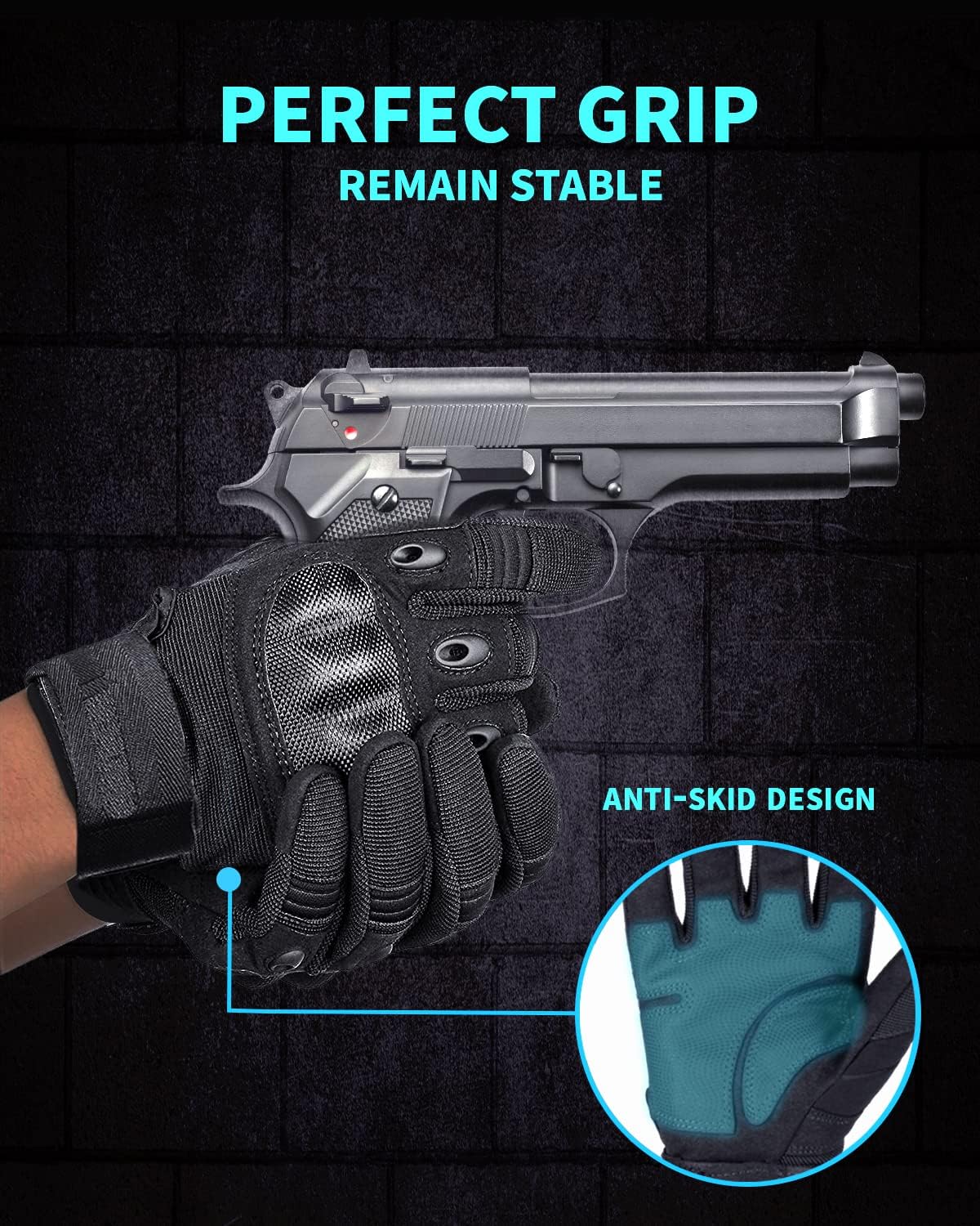 Tactical Gloves for Men, Liovoras Shooting Gloves Hard Shell Knuckle Protection Leather Palm Motorcycle Gloves for Riding Shooting Combat Airsoft Paintball Climbing Military Training : Sports & Outdoors