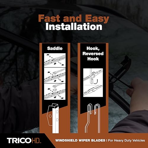 Miniatura 7 de TRICO HD - Paquete de 2 limpiaparabrisas de repuesto para vehículos recreativos resistentes y automotrices con kit de adaptador (68-2626-146)