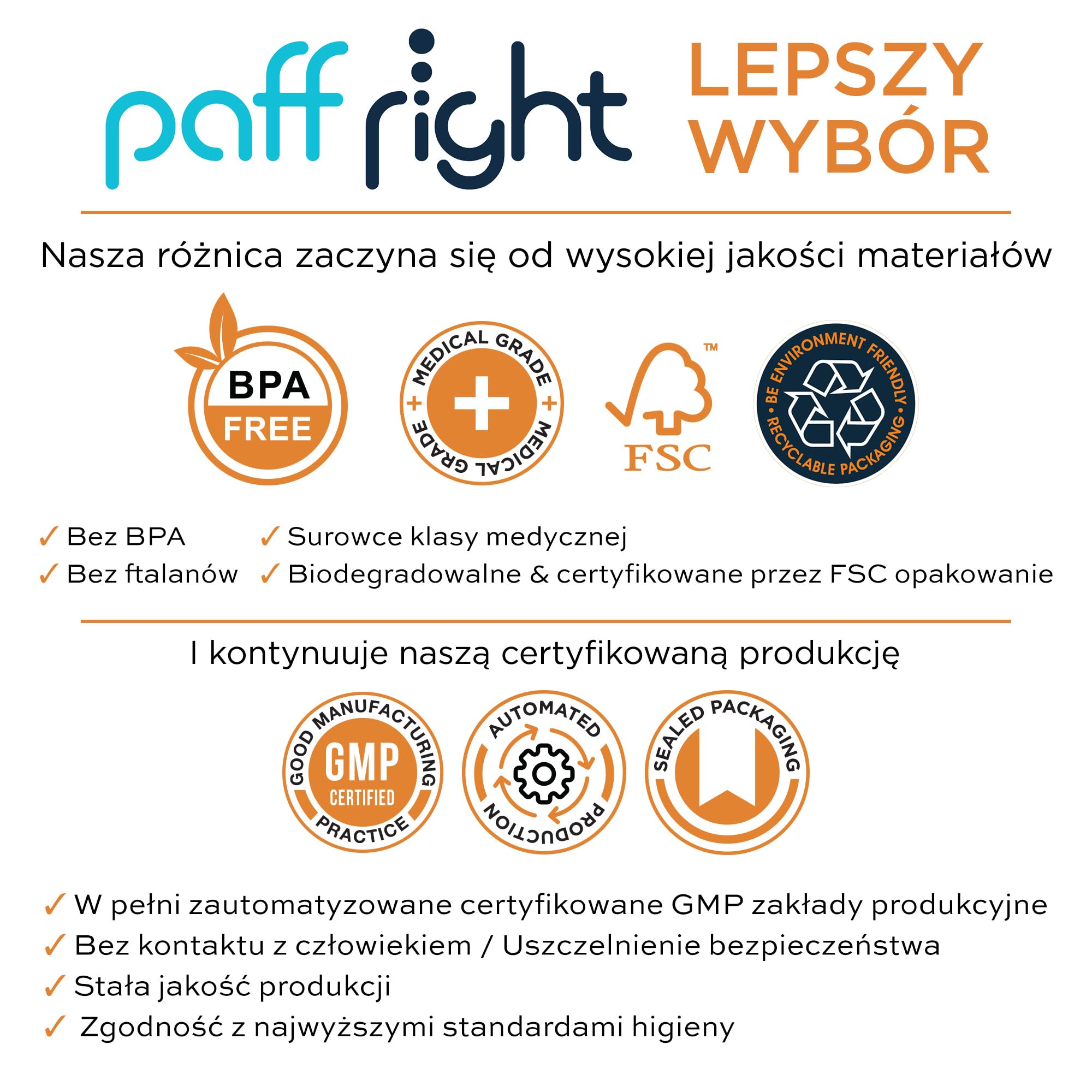 Paffright Slim 270+30 filtrów do papierosów, filtr antysmolisty, plastikowy filtr 5,25 mm - 6 mm, ustnik do papierosów slim