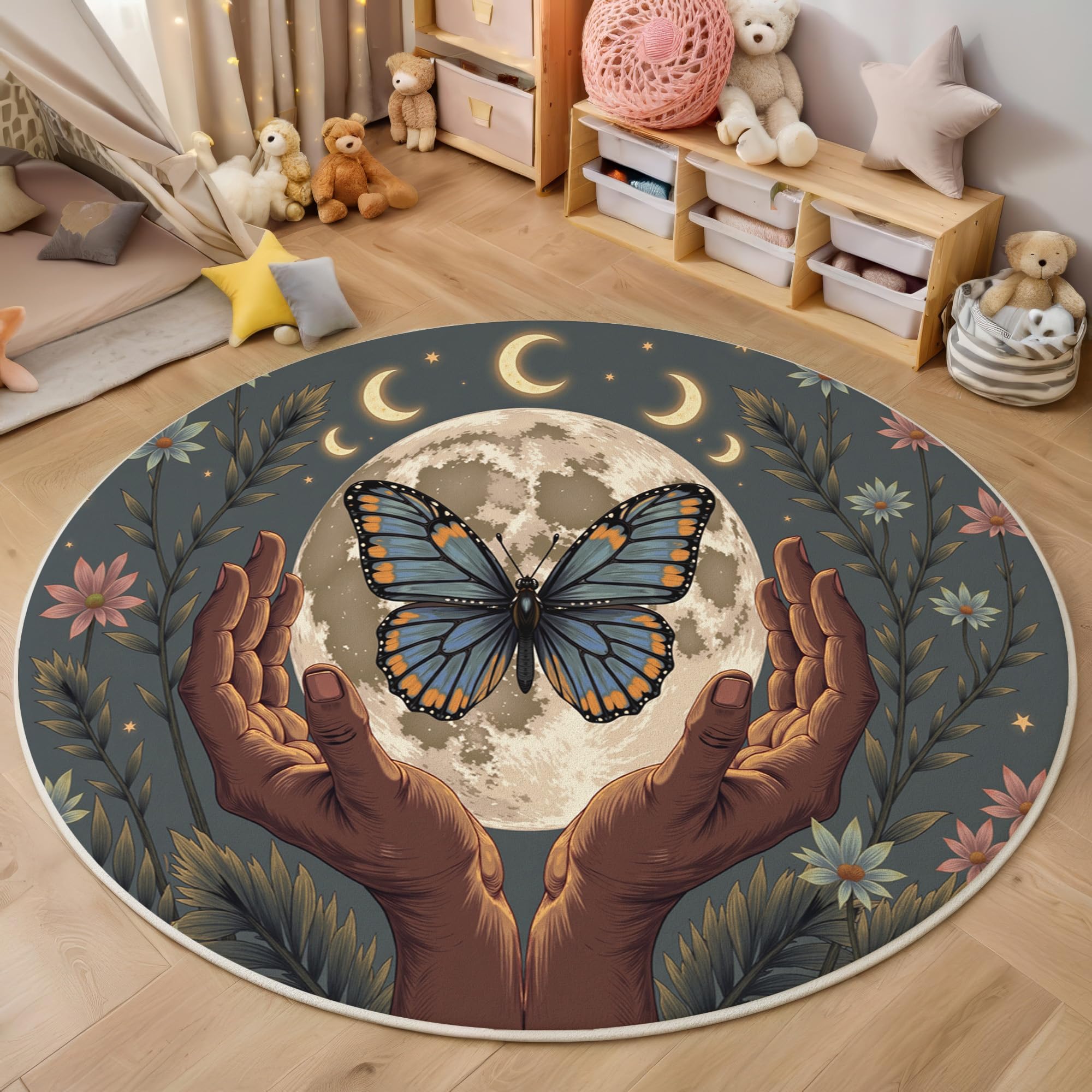 Tapis rond lavable pour chambre et salon : Créez un cocon bohème unique