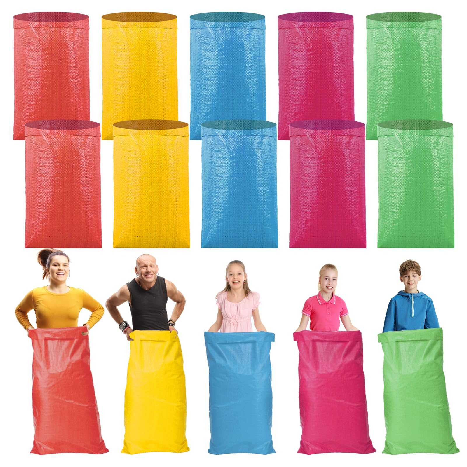 Photo 1 of 10Pcs Colorful Potato Sack Race Bags, Reusable Vegetable Produce Bags for Potato Tomato Onion Bean Corn Garlic Storage