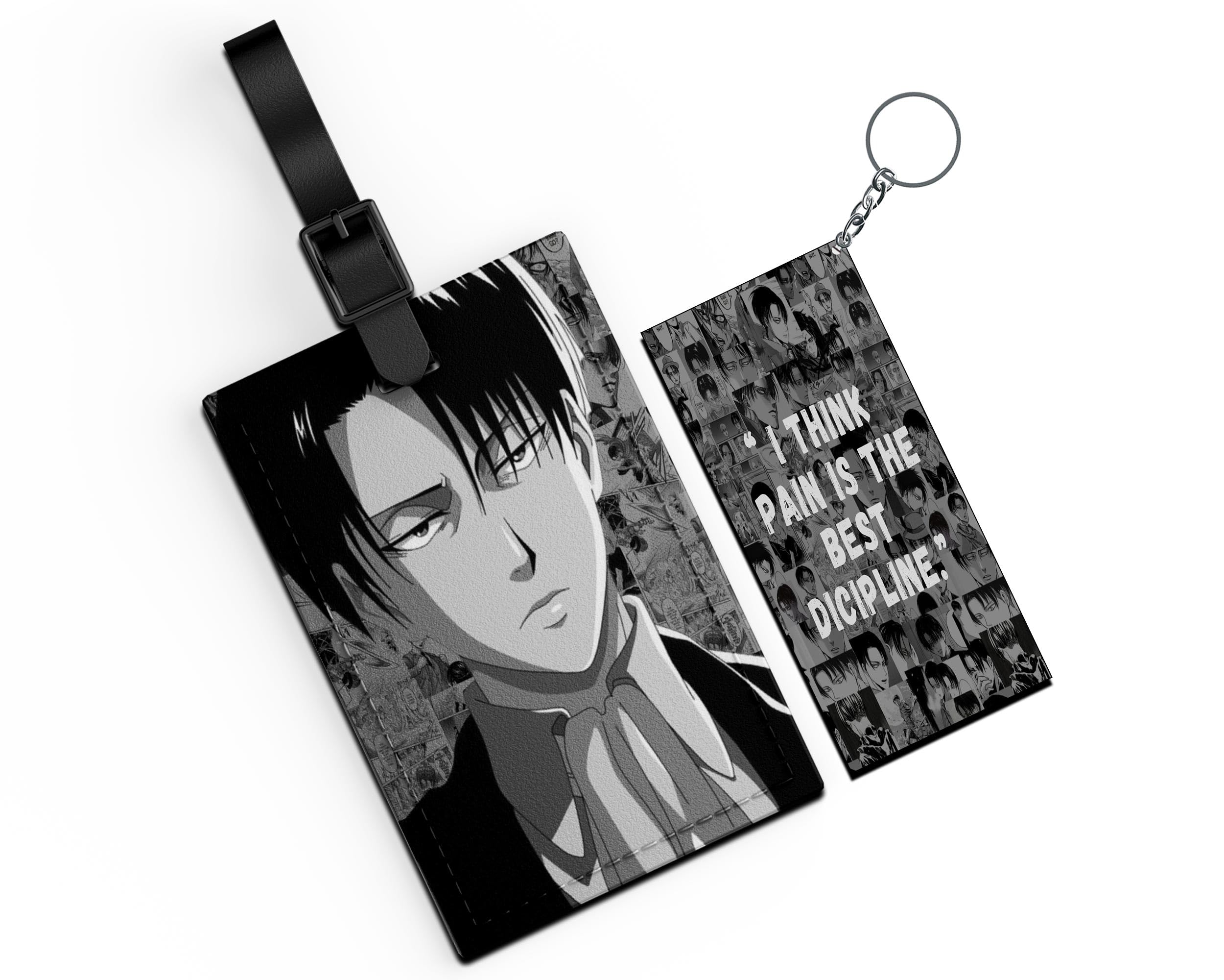 AOT Ultimate Collection Keychain and Bag Tag - Travel Accessories Gift Set - Anime Luggage Tag with Keychain for Birthday Gift; Set of 2 (D6)-image-2