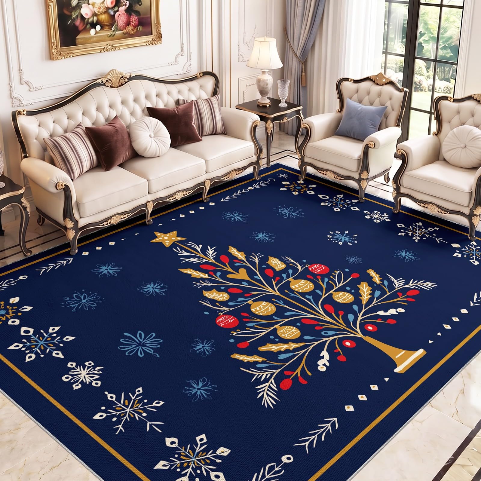 Folk Choinka, zmywalny, niski runo, 80 x 150 cm, do salonu