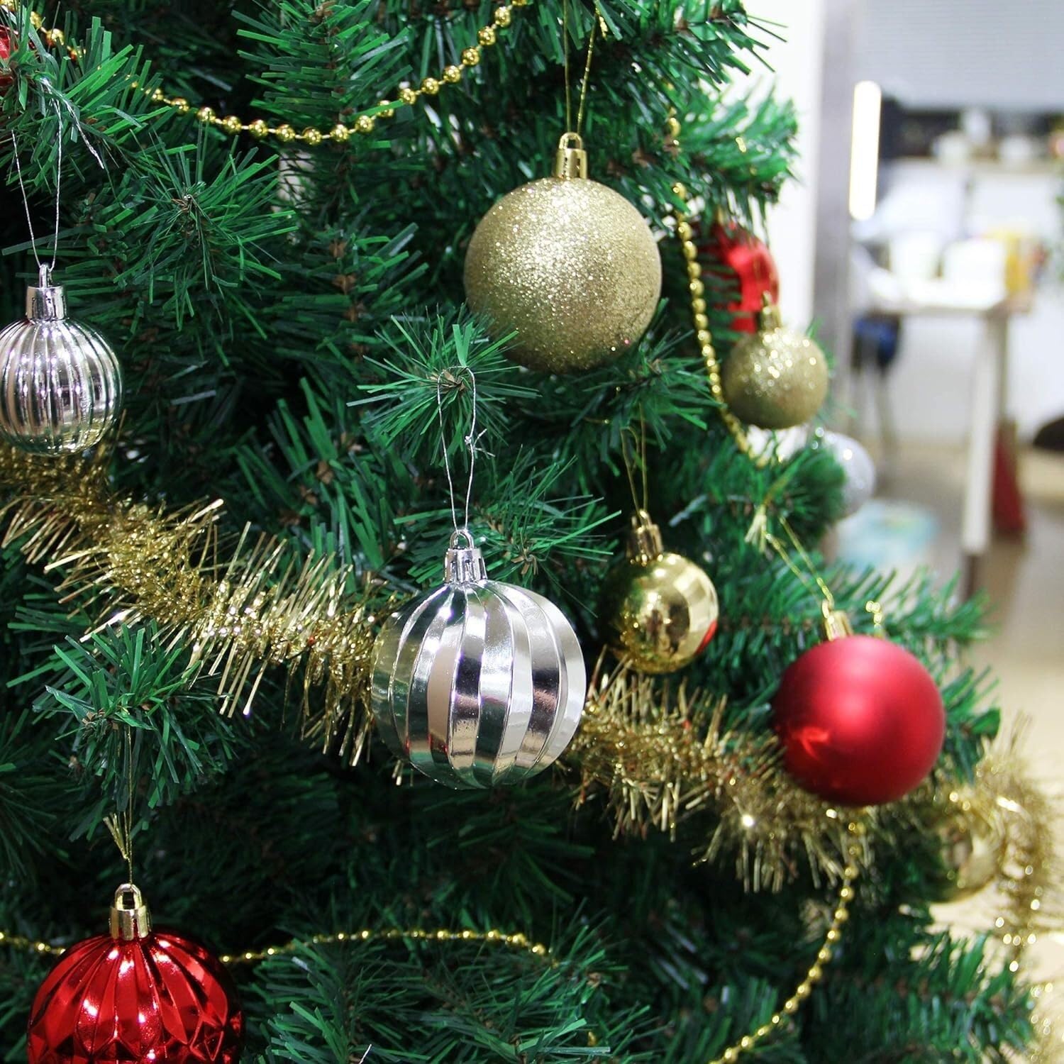 Weihnachtskugeln 36 Stück Weihnachtskugel-Ornamente, Weihnachtsbaumschmuck, Hängende Weihnachtskugeln Für Urlaub, Party, Weihnachten Dekoration(Rood)