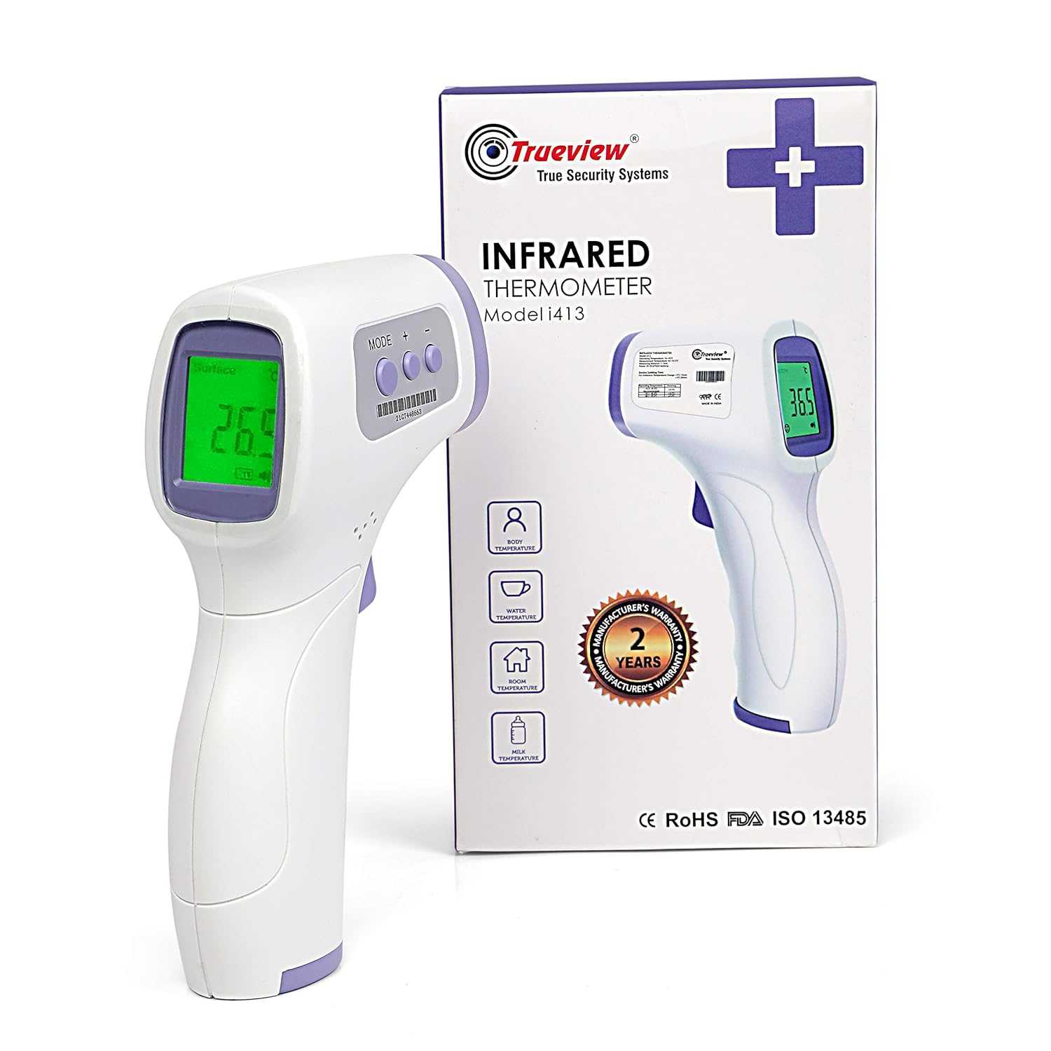 TRUEVIEW NON CONTACT INFRARED THERMOMETER WITH 2 YEARS WARRANTY MADE IN INDIA Amazon.in